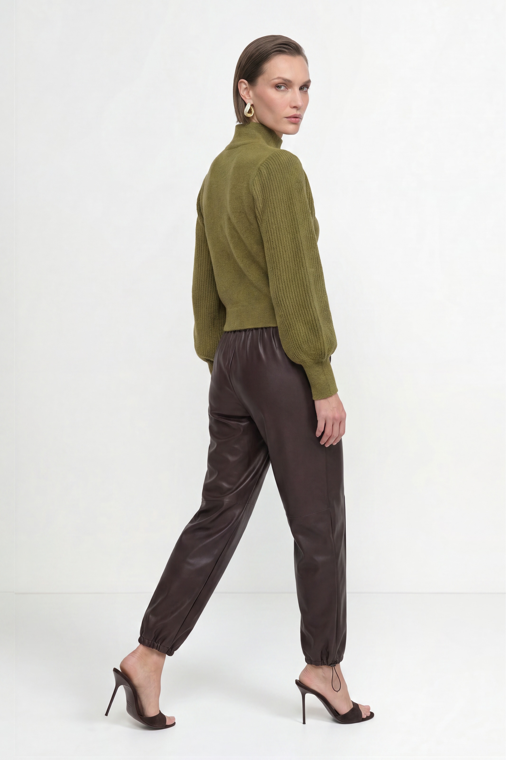 RICHROYAL Stehkragenpullover Regular fit mit Alpakawolle, Stehkragen, Puffärmel