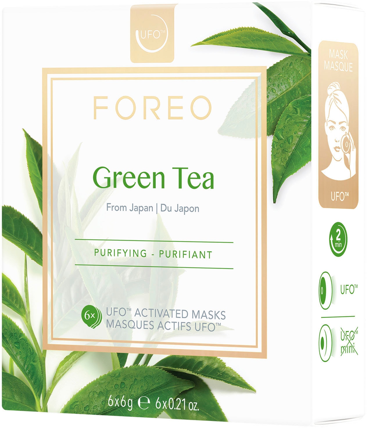 FOREO Tuchmaske »Green Tea«, 6 x 6 g, kompatibel mit UFO & UFO mini bei ♕