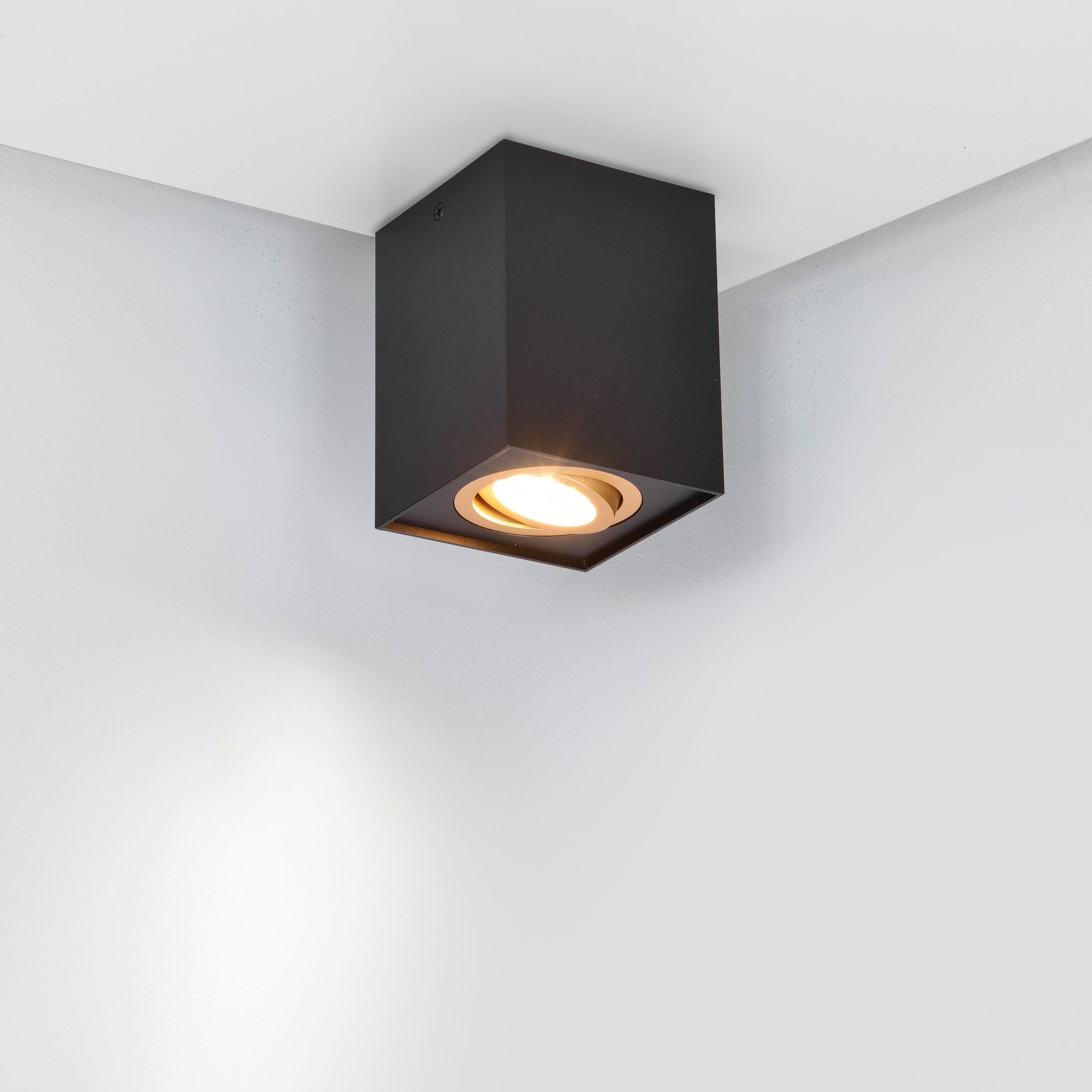 TRIO Leuchten Deckenleuchte »BISCUIT, Deckenstrahler exkl 1xGU10 max 35W Lichtkegel schwenkbar«, 1 flammig, Leuchtmittel GU10 | Leuchtmittel wechselbar, GU10 Strahler einflammig Leuchtmittel wechselbar Aufbauspot Flur Küche