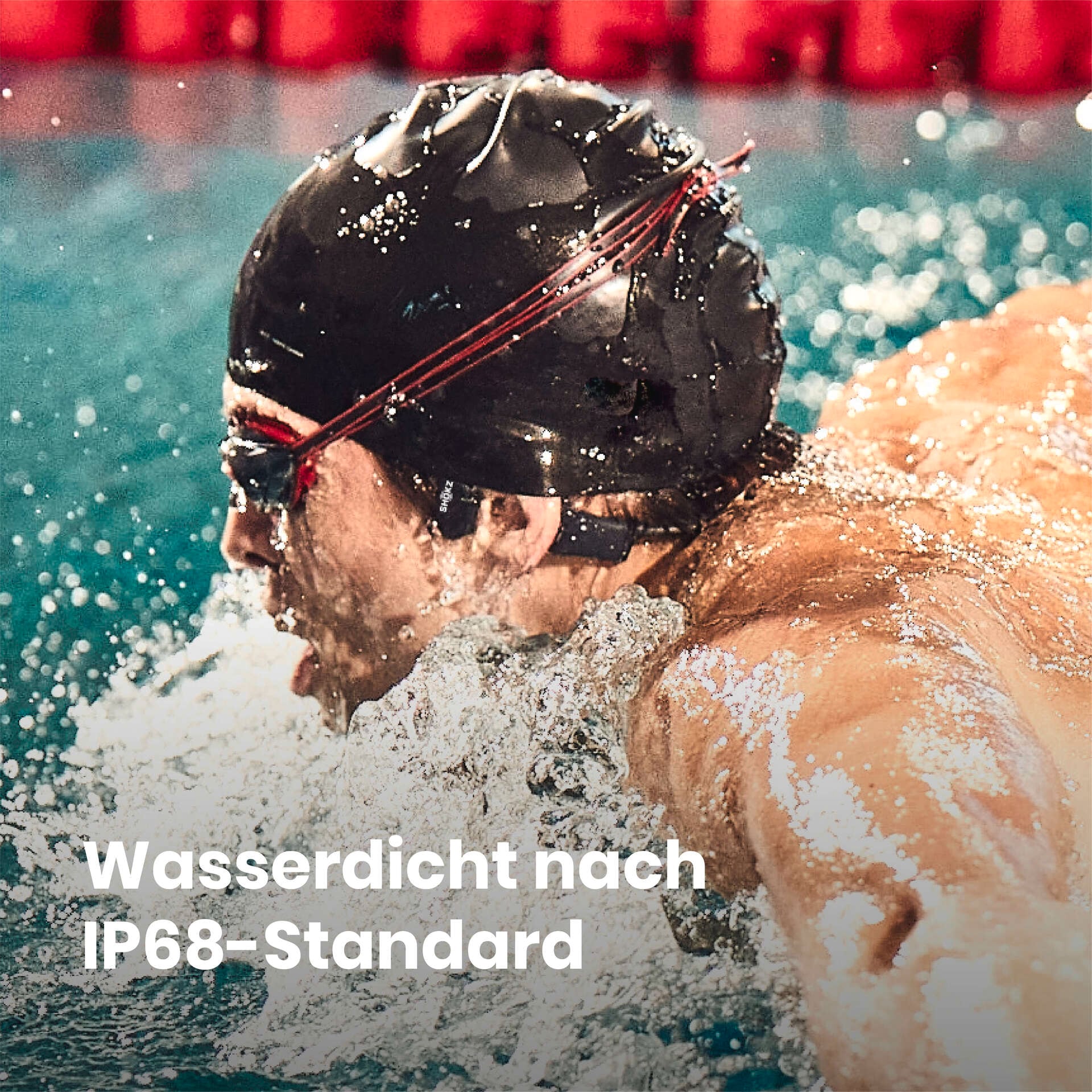 Shokz Open-Ear-Kopfhörer »OpenSwim + Cooling Towel«, integrierter MP3-Player und 4 GB Speicher