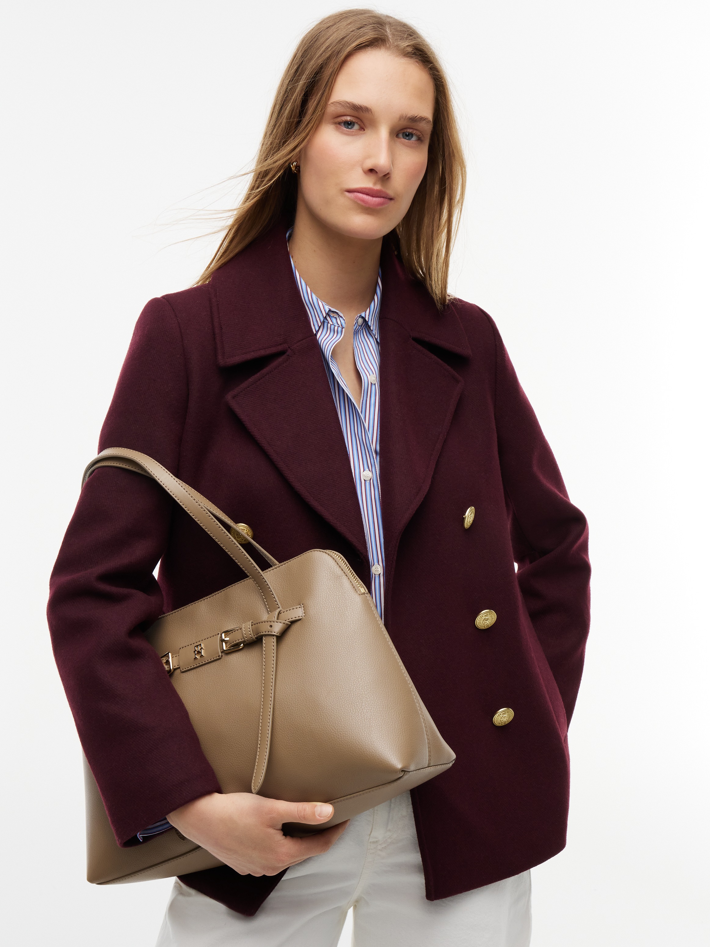 Tommy Hilfiger Handtasche »TH BUCKLE TOTE« Damen Schultertasche, mit Zierschnalle und TH-Schmuckelement