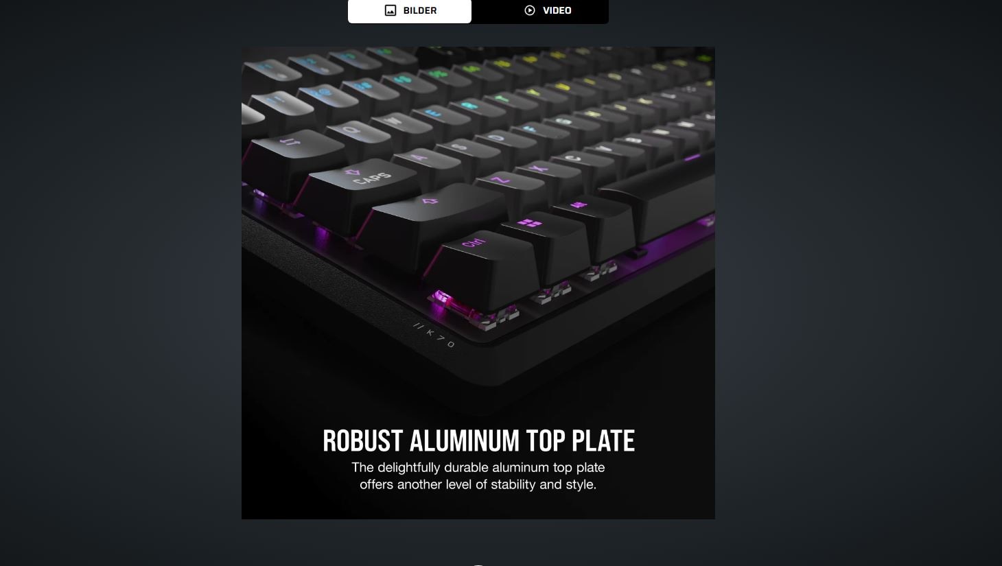Corsair Tastatur »K70 Core RGB« (Fn-Tasten | Lautstärkeregler | USB-Anschluss | Ziffernblock | verstellbare Füße)
