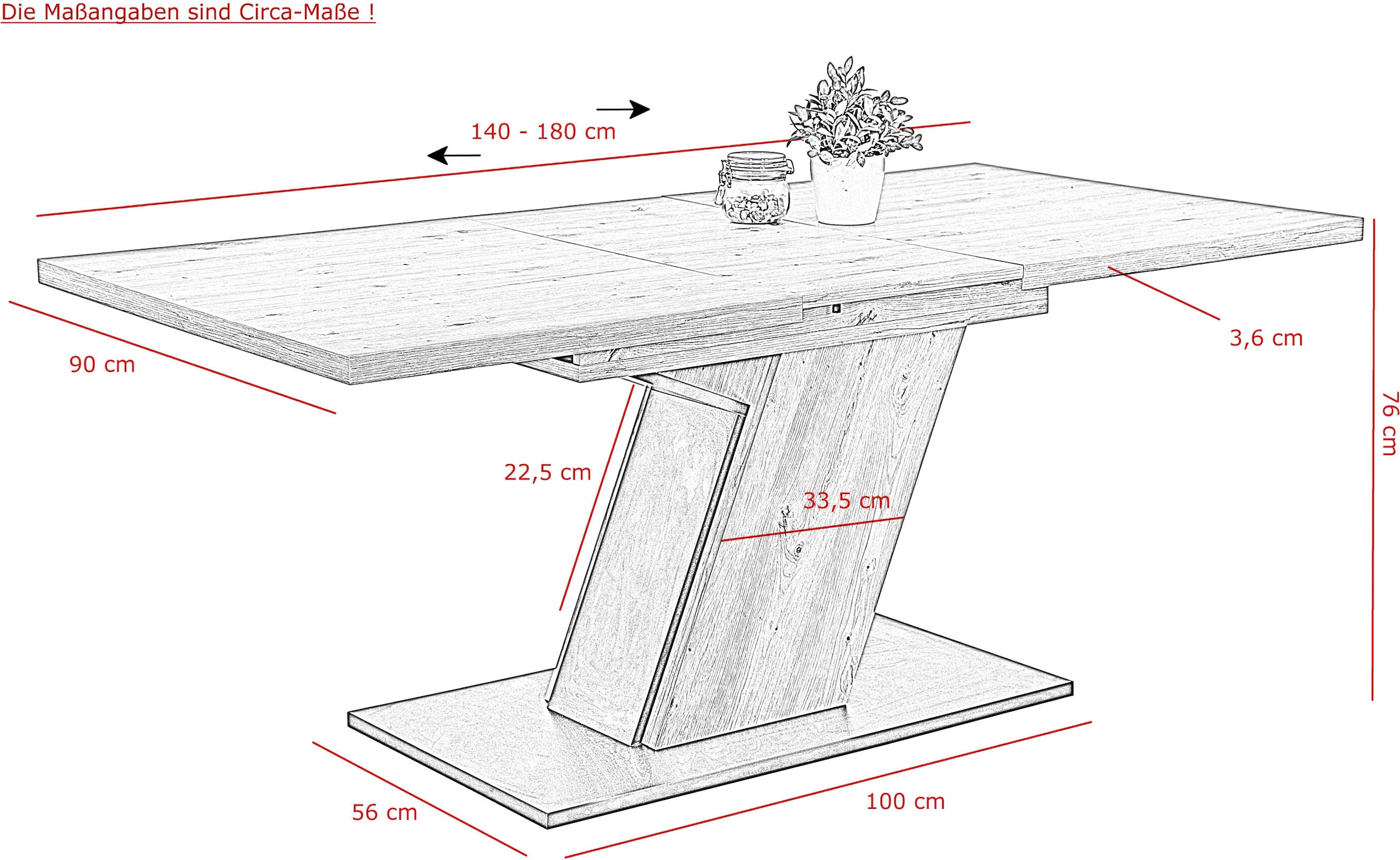 HELA Essgruppe »Luise I G«, (Set, 4 tlg.), Ausziehbar 140 - 180 cm