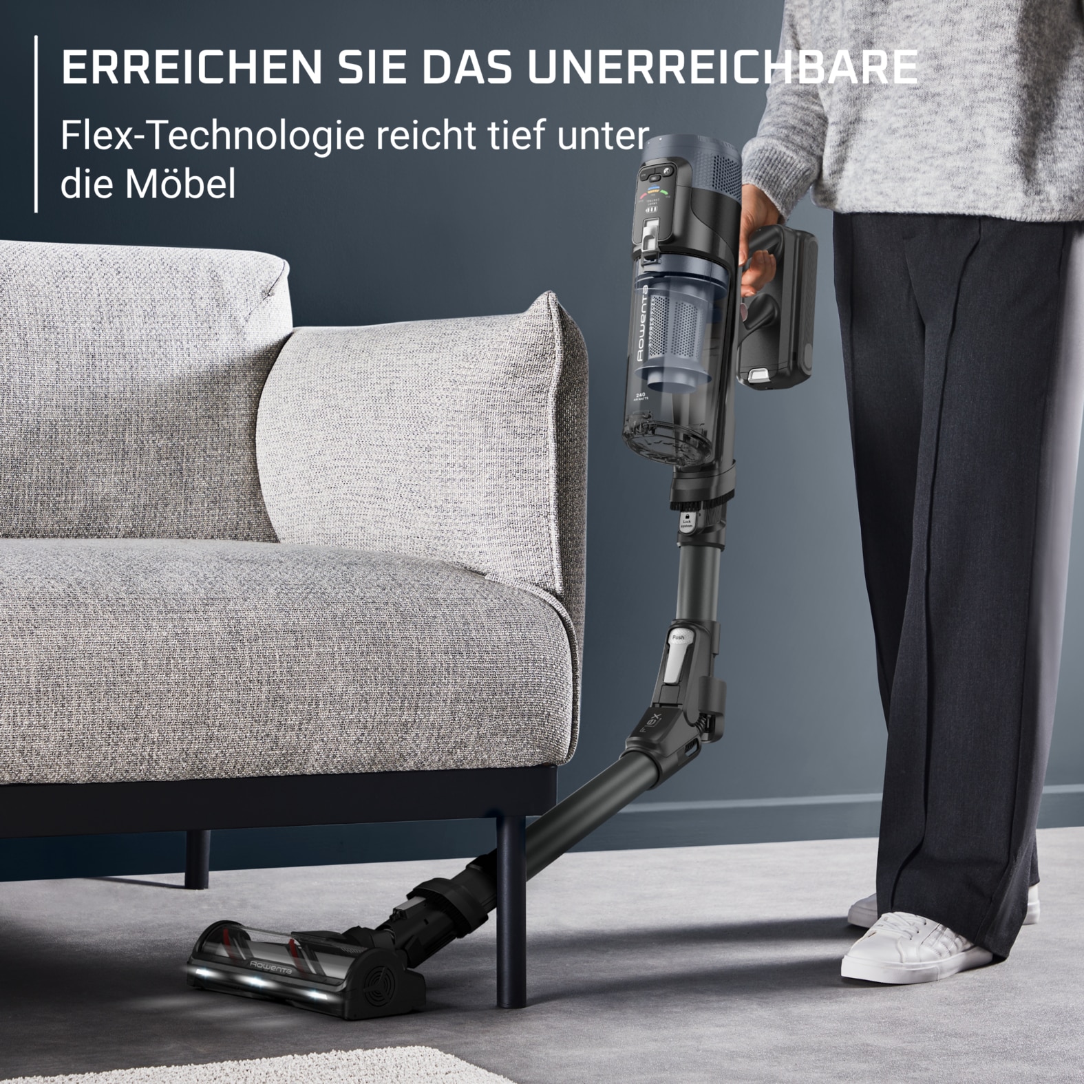 Rowenta Akku-Hand-und Stielstaubsauger »X-Force Flex 14.80 RH9B36« 240 AW, Smart Control Display, 90 Min. Autonomie, Flex-Technologie