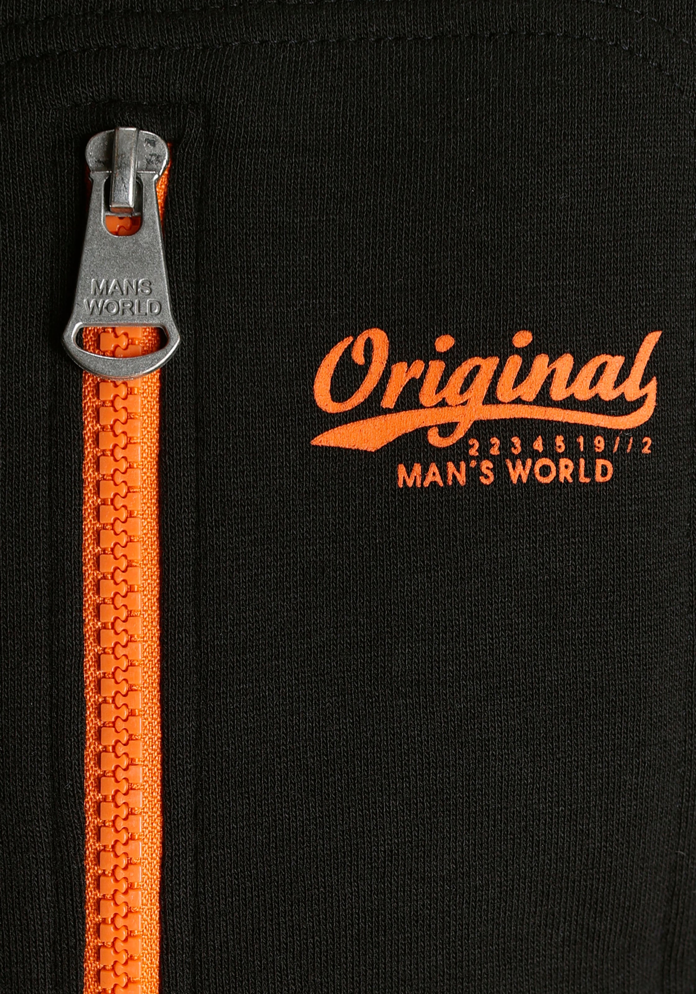 Man's World Sweatjacke, mit kontrastfarbigem Reißverschluss