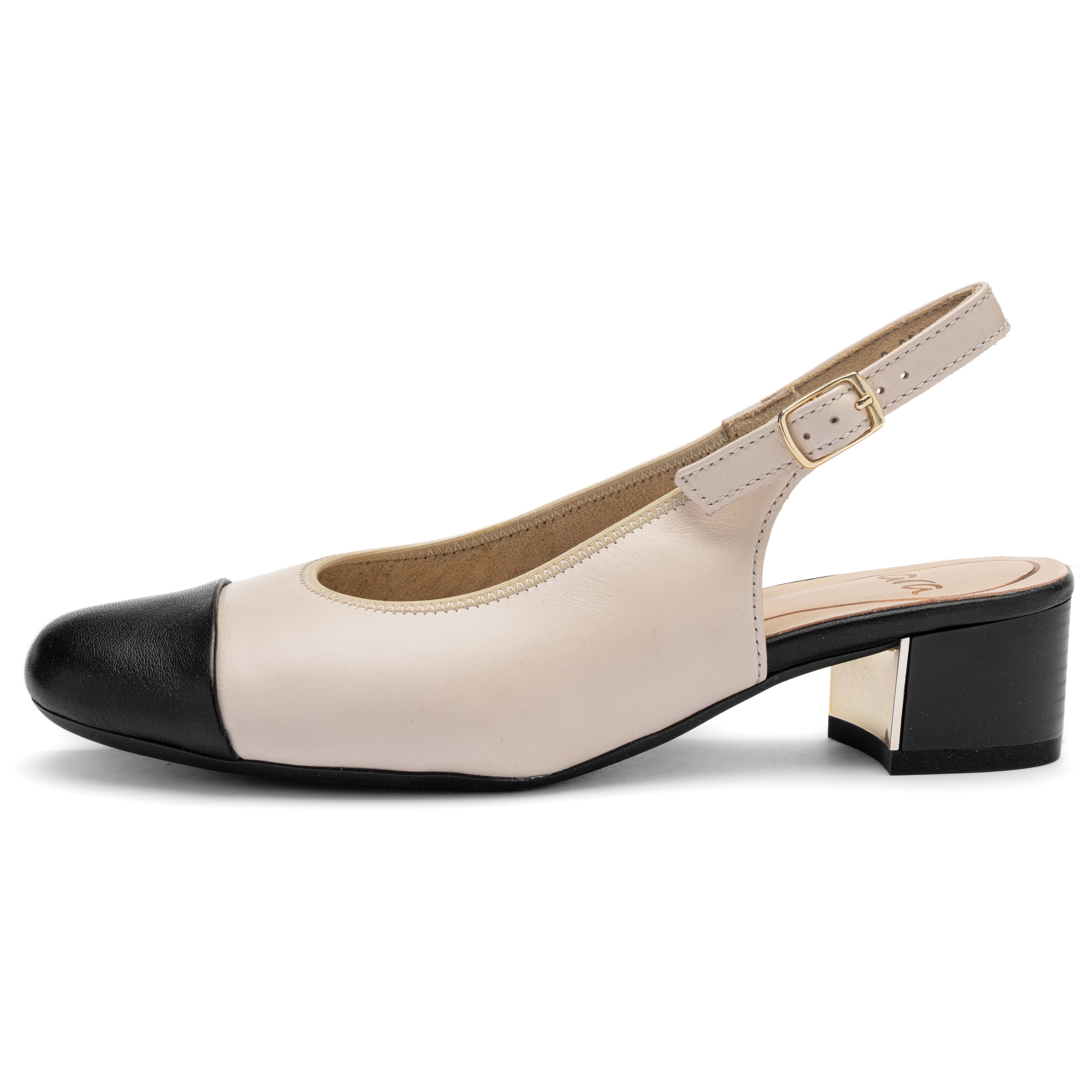 Ara Slingpumps »NIZZA«  Blockabsatz, Festtagsschuh, Abendschuh, Kontrastbesatz