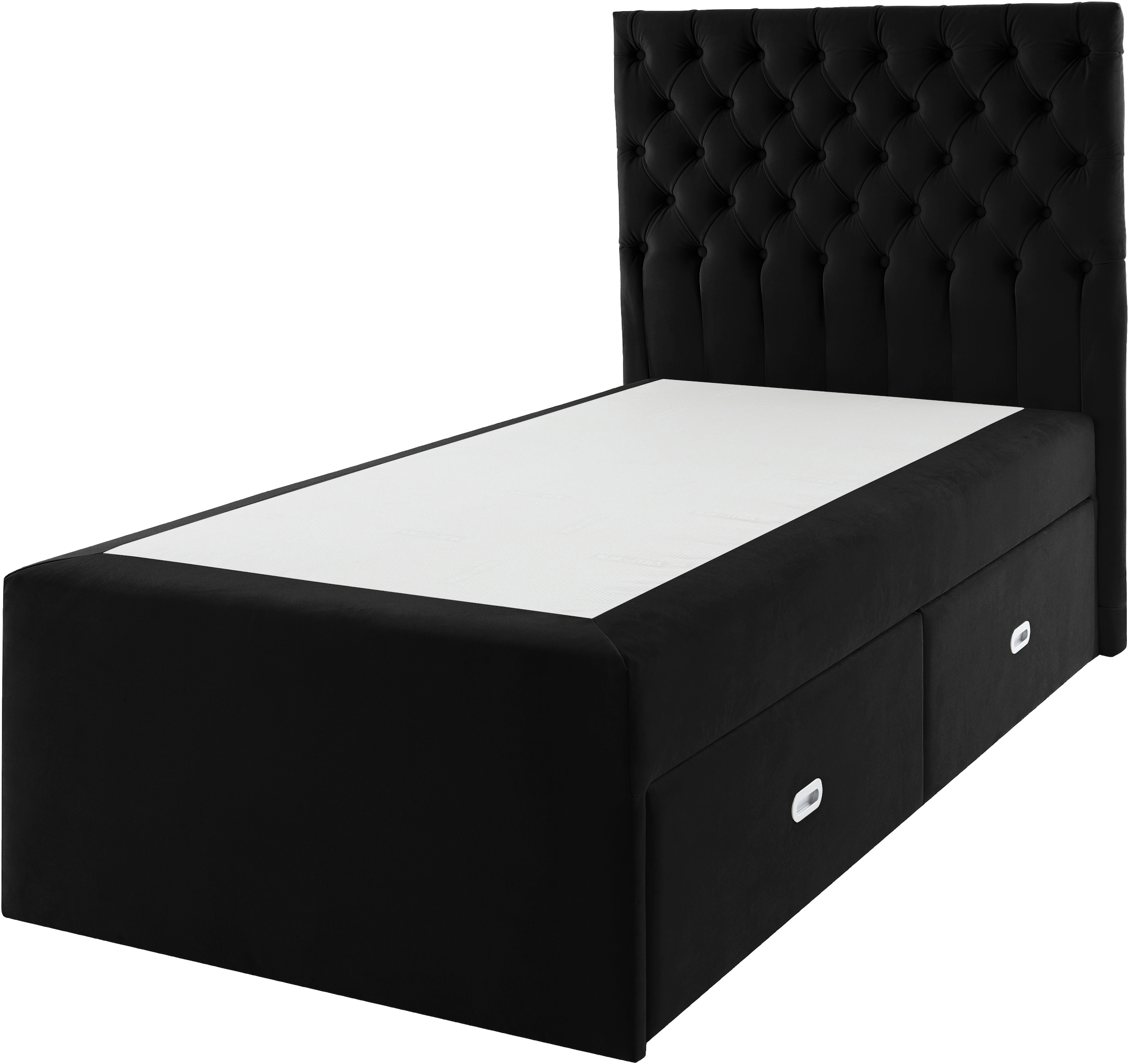 Home affaire Polsterbett »Boxbett Alvi mit Schubladen, Taschen-Federkernmatratze«, wahlweise Härtegrad der Matratze H2/H3/H4
