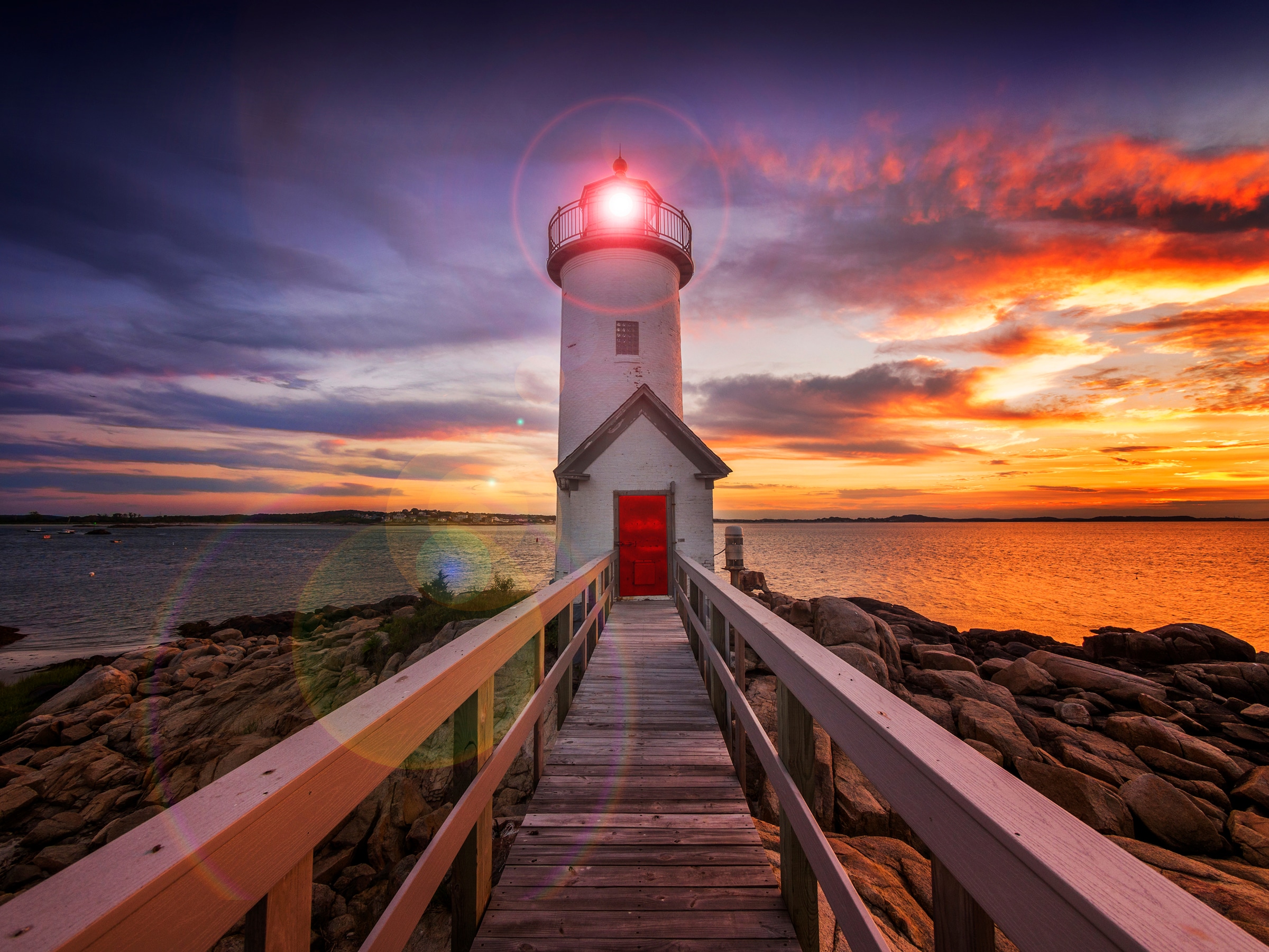 Papermoon Fototapete "Annisquam Lighhouse Sunset" glatt