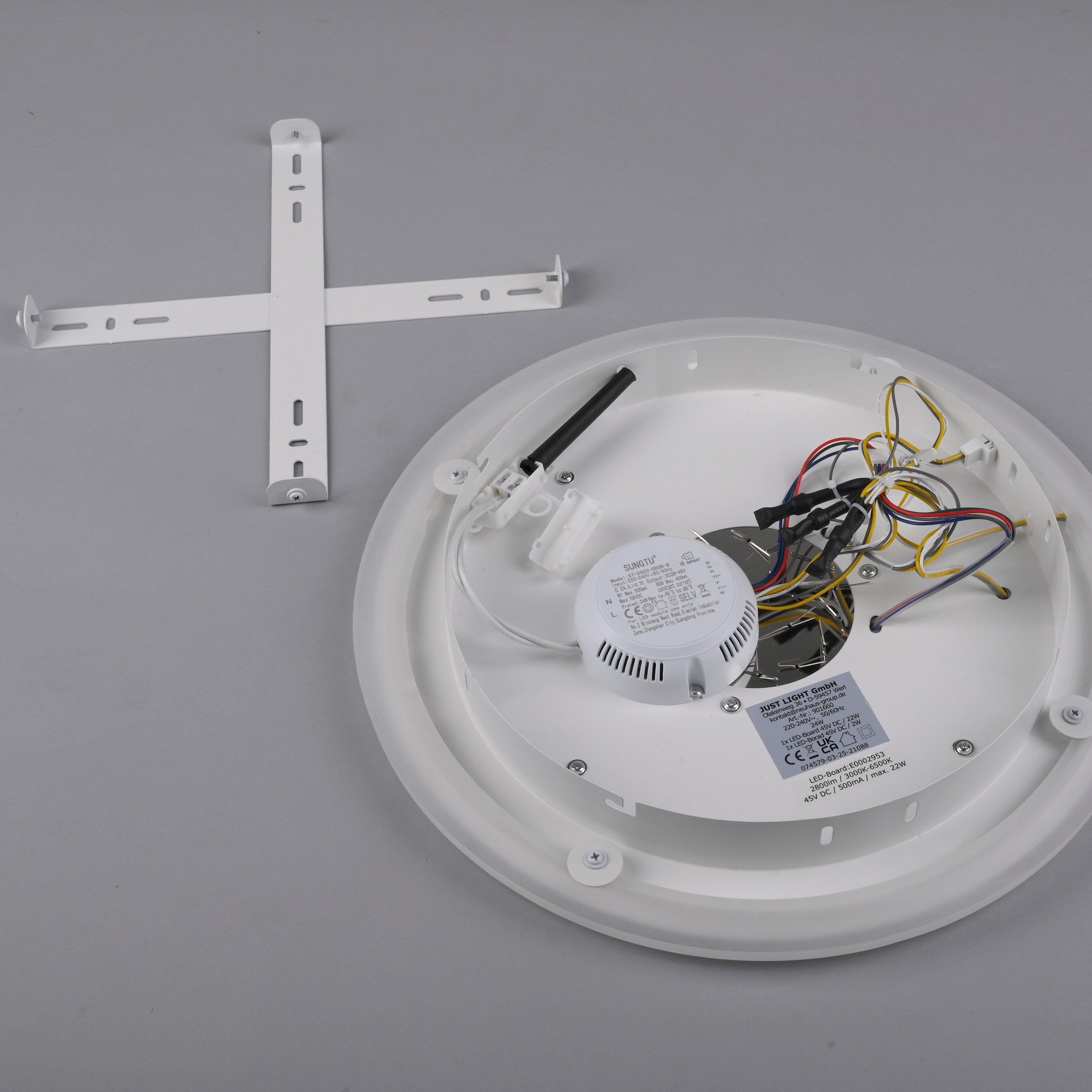 JUST LIGHT LED Deckenleuchte »TOLAGO« LED-Board 1 Stk. warmweiß - kaltweiß CCT+RGB, stufenlos dimmbar, separat steuerbar, IR-FB., Memoryfunktion