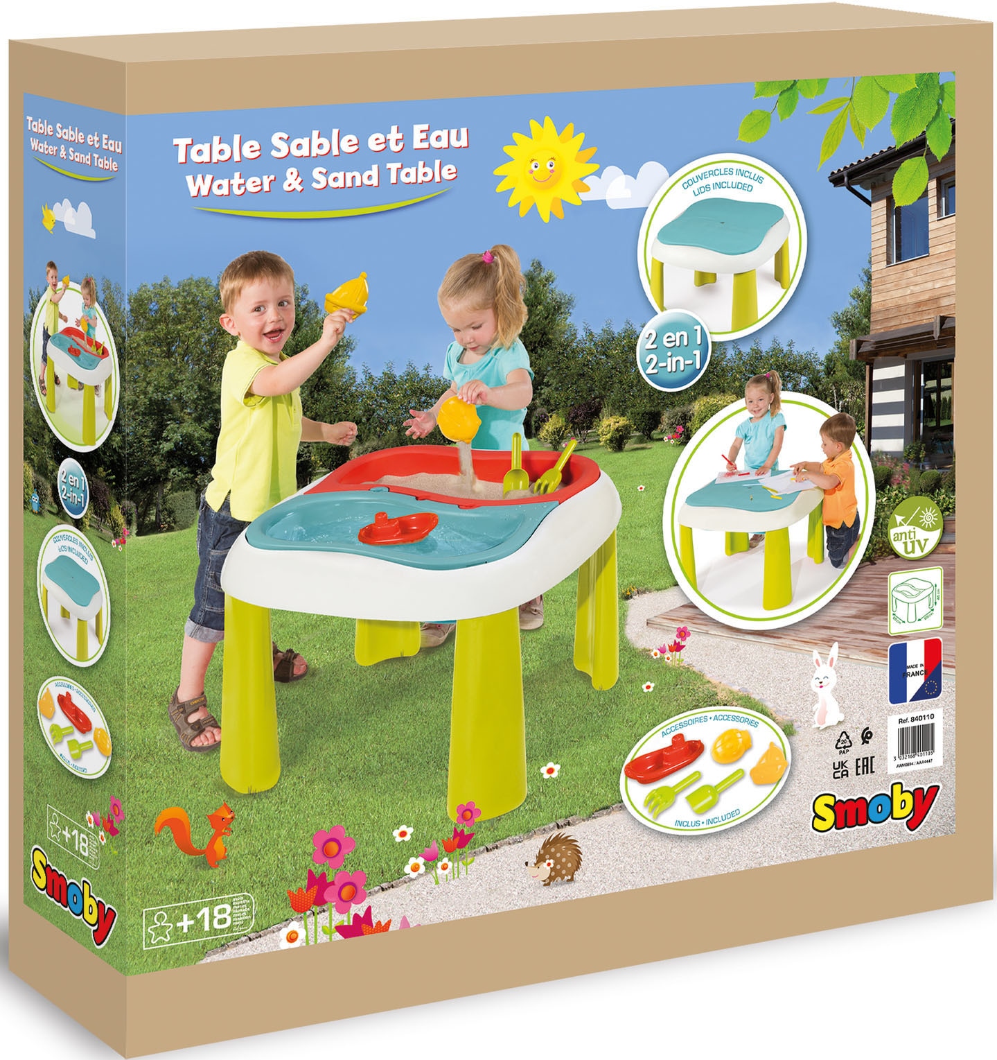 Smoby Spieltisch »Sand- und Wasserspieltisch«, mit 2 herausnehmbaren Wannen; Made in Europe