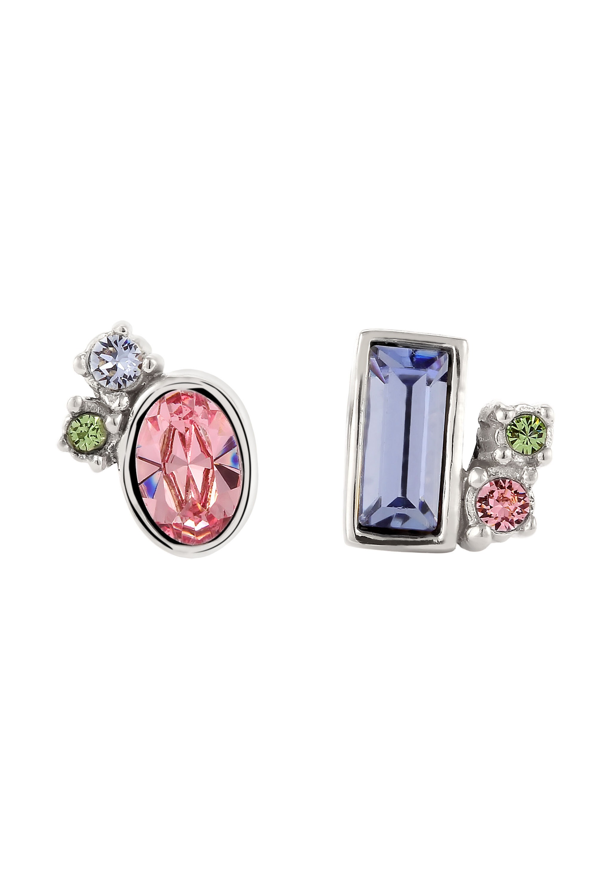Elli Paar Ohrstecker »Ohrringe Ohrstecker Glas Kristalle Rosa Blau 925 Sterling Silber«