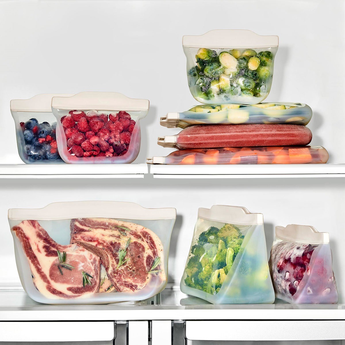 OXO Good Grips Frischhaltebeutel Silikon, wiederverwendbar, 1,8 L