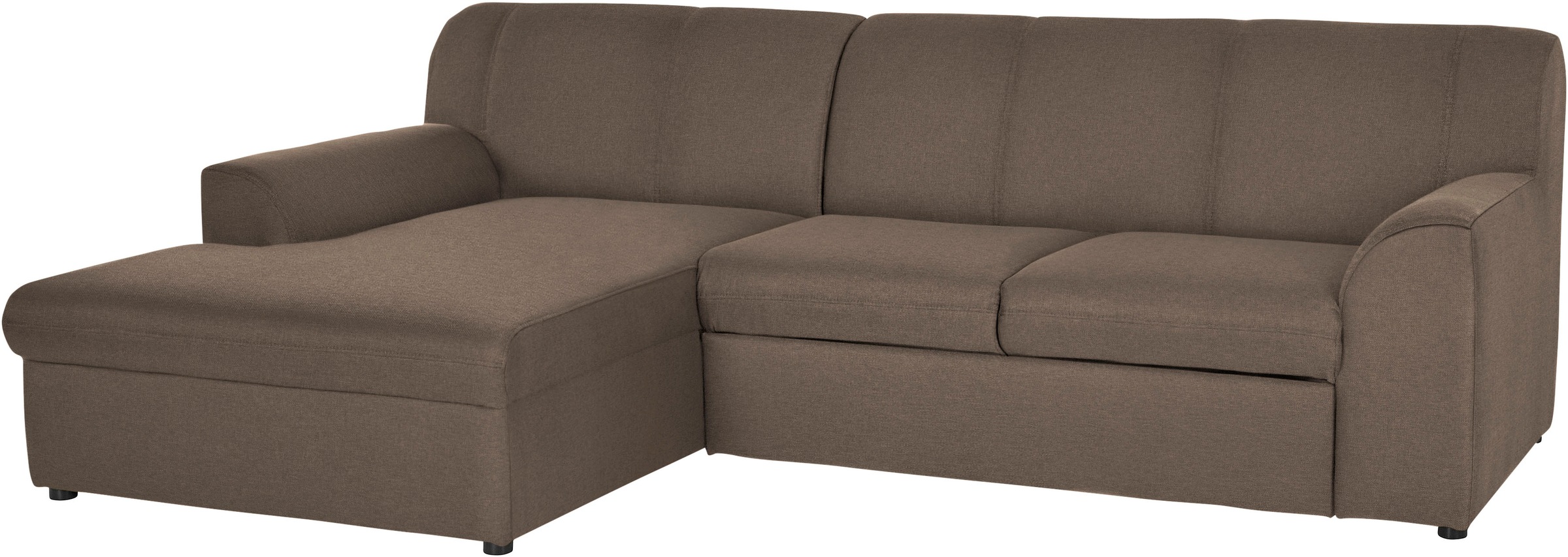 DOMO collection Ecksofa »Topper, elegant und zeitlos, kompaktes Stellmaß 245/155cm, L-Form«, mit Recamiere, wahlweise mit Schlaffunktion