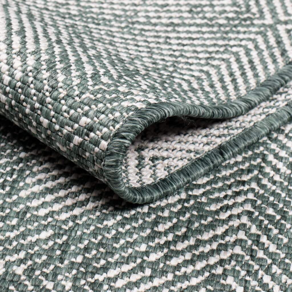 Carpet City Outdoorteppich »DUO RUG 5845«, rund, 5 mm Höhe, Wendeteppich Wetterfest In- & Outdoor, Balkon, Terrasse, Wohnzimmer