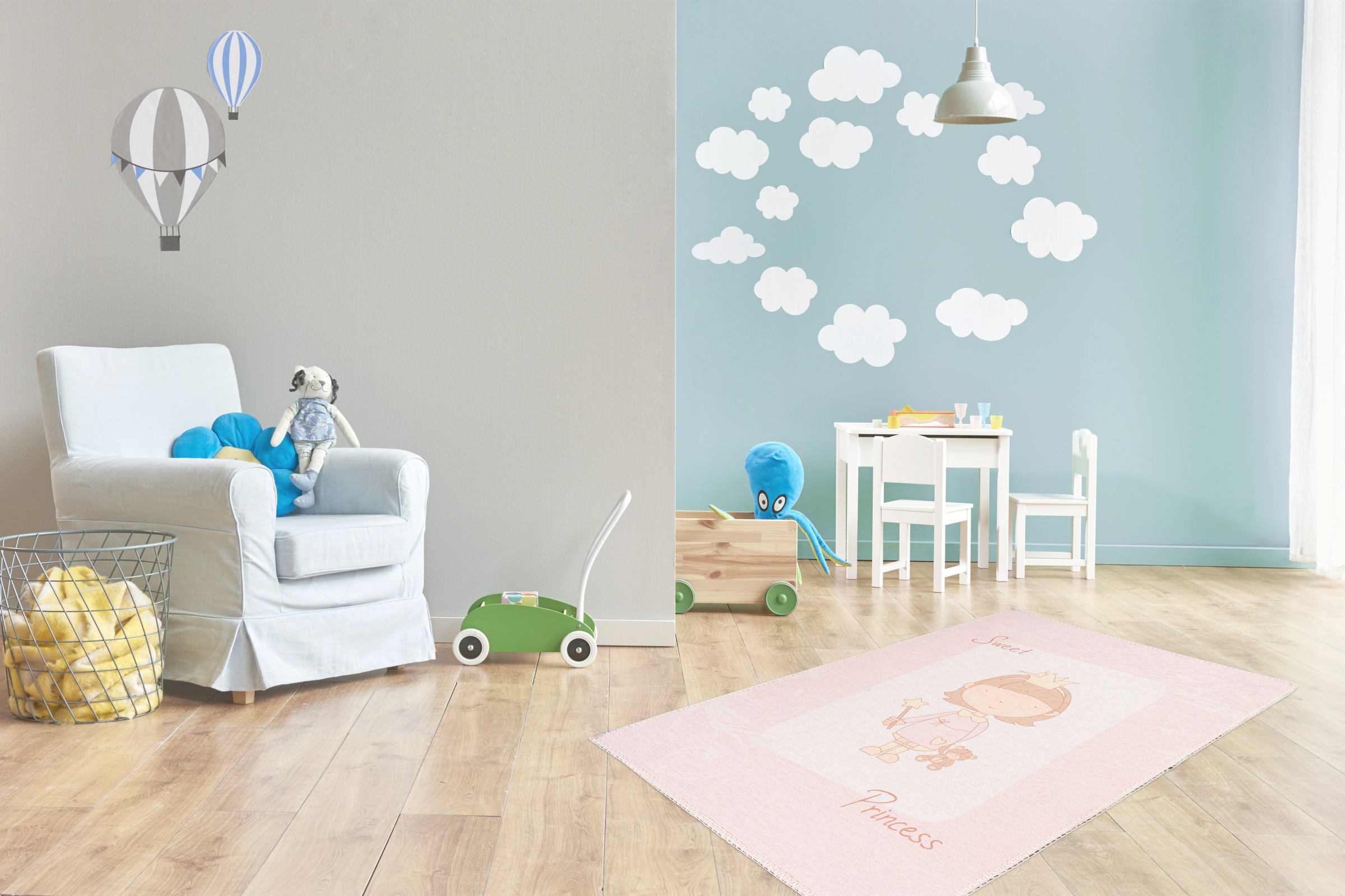 Arte Espina Kinderteppich »Bambini 300«, rechteckig, 5 mm Höhe, Fantasievoll bedruckter Kinderteppich, angenehme Haptik