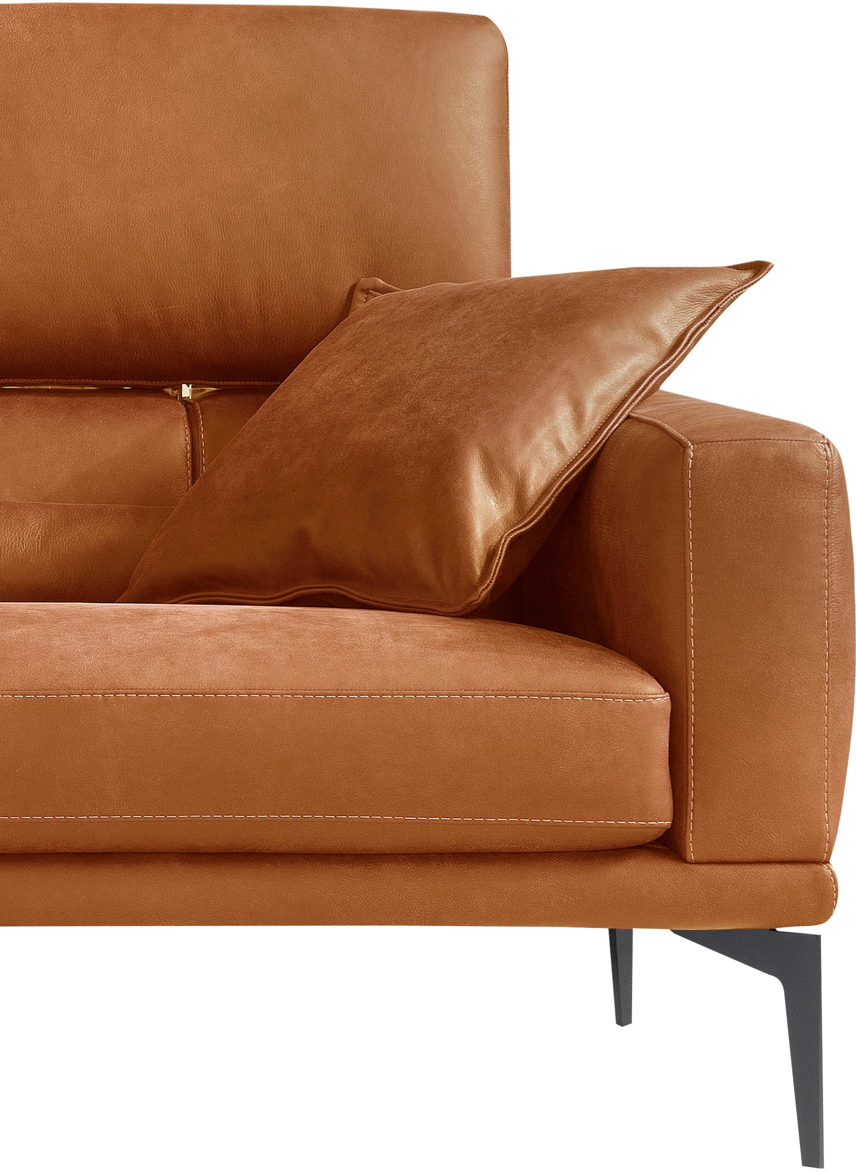 Egoitaliano 2,5-Sitzer »Masu, Designsofa mit erstklassigem Sitzkomfort, Breite 218cm« inkl. 2 Kissenrollen, Rückenelemente manuell verstellbar, Metallfüße