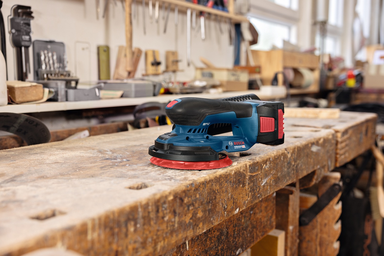 Bosch Professional Akku-Exzenterschleifer »»GEX 18V-150-3 solo«« in L-BOXX 162, ohne Akku, ohne Ladegerät