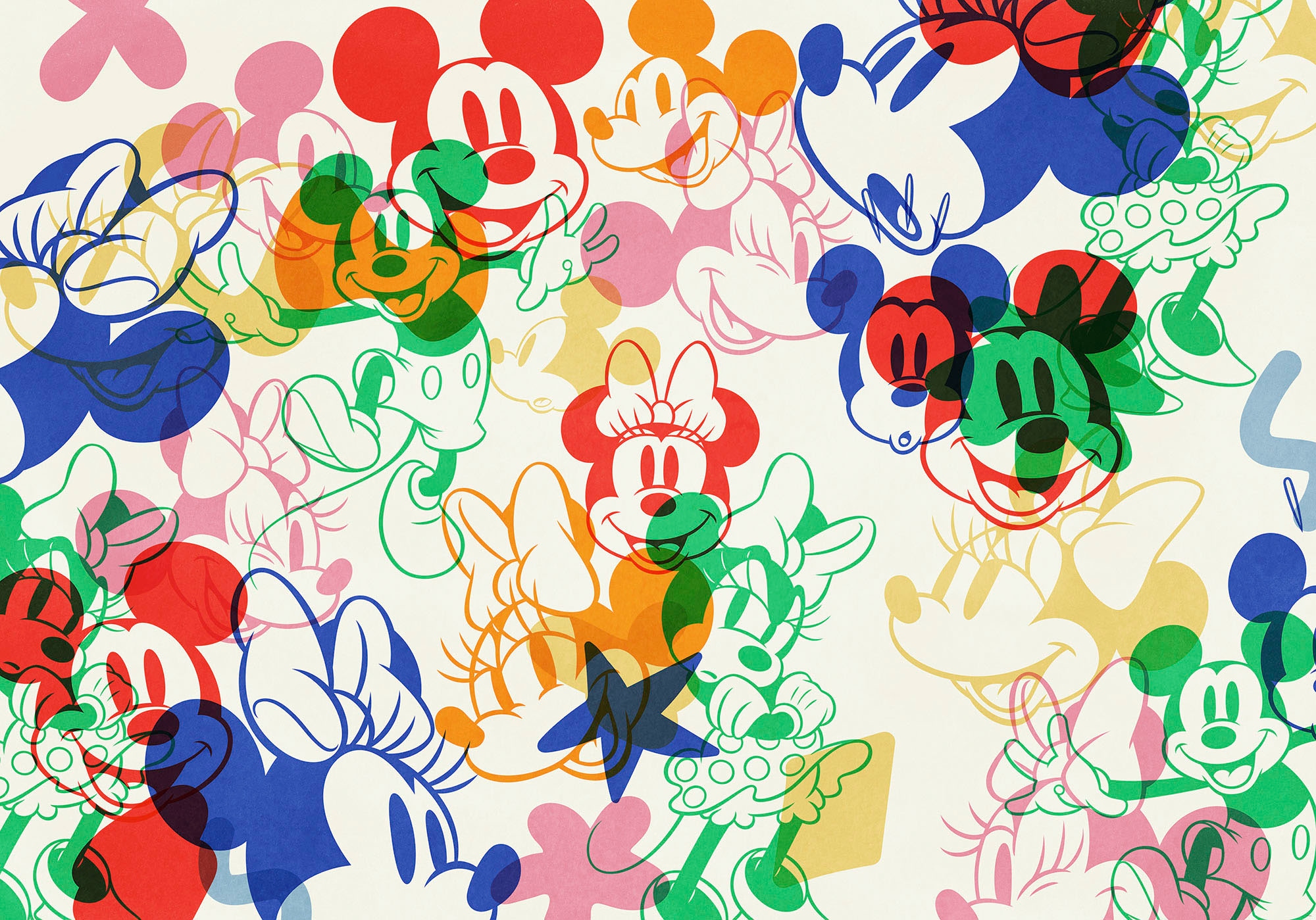 Komar Fototapete »Vlies Fototapete - Mickey and Minnie Mixture- Größe 400 x 250 cm«, bedruckt