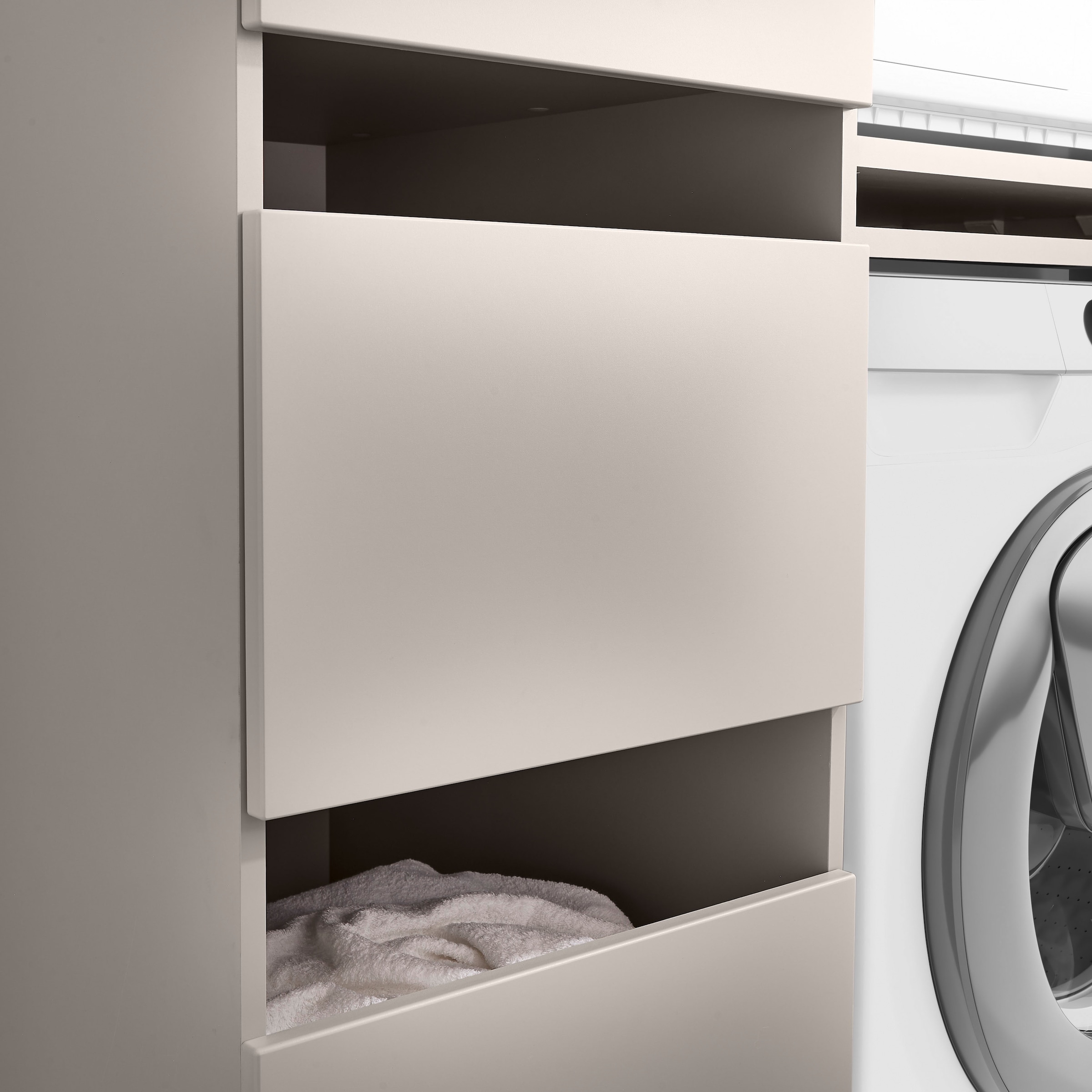 BASIC by Balculina Waschmaschinenumbauschrank »Washhome B/H/T 67x200x68 cm« 1 Stk. tlg. Breite 67cm, Metallschubkasten, Softclose