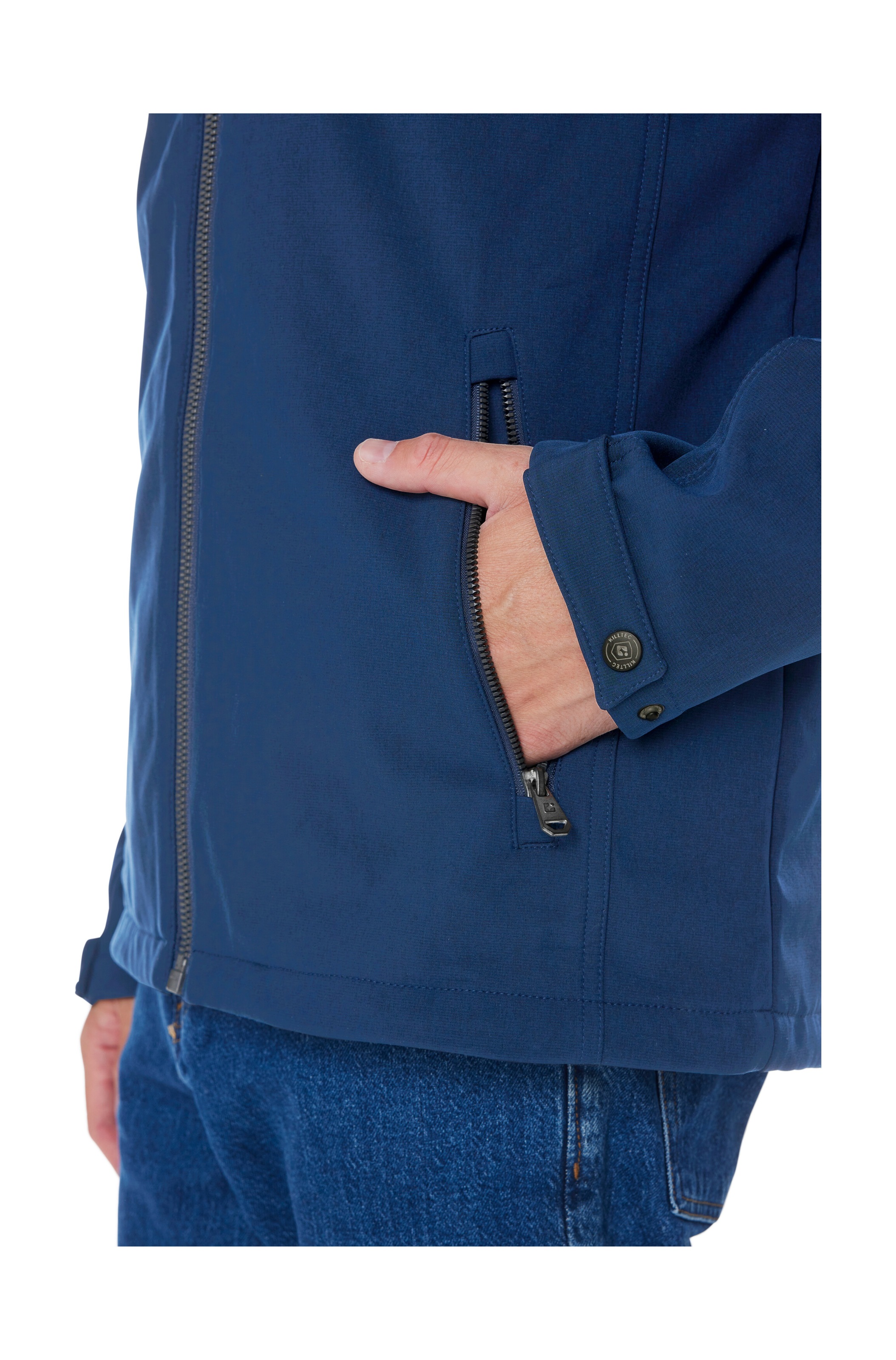 Killtec Softshelljacke »Herren Softshelljacke« Wasserabweisende Softshelljacke mit Fleece, abnehmbarer Kapuze