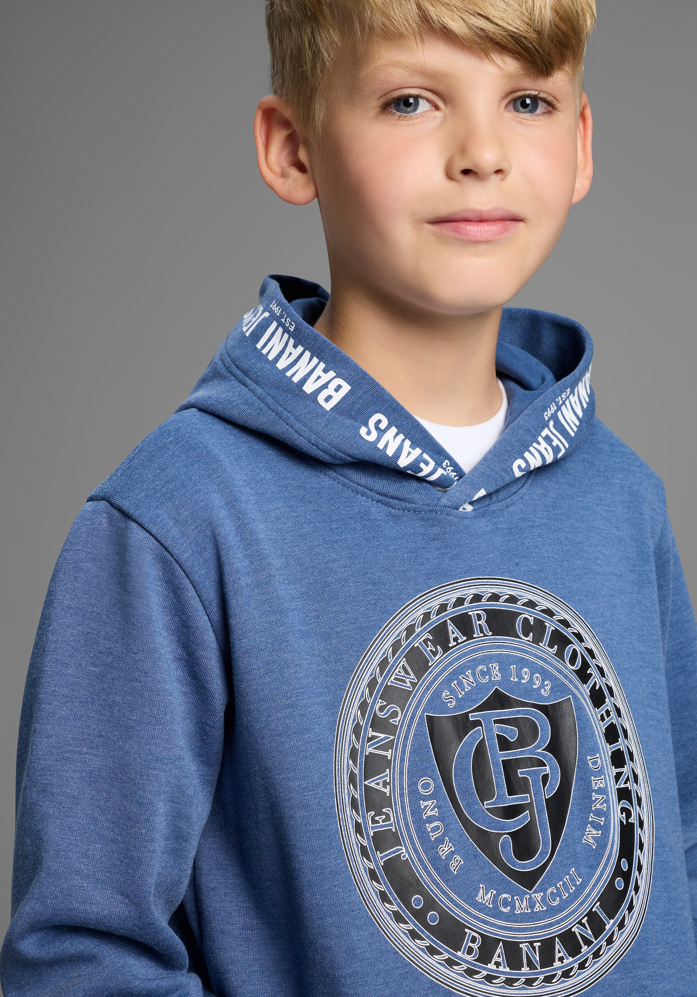 Bruno Banani Kapuzensweatshirt »Hoodie mit Drucken«, Für TEENS, Hoodie mit Logo-Drucken
