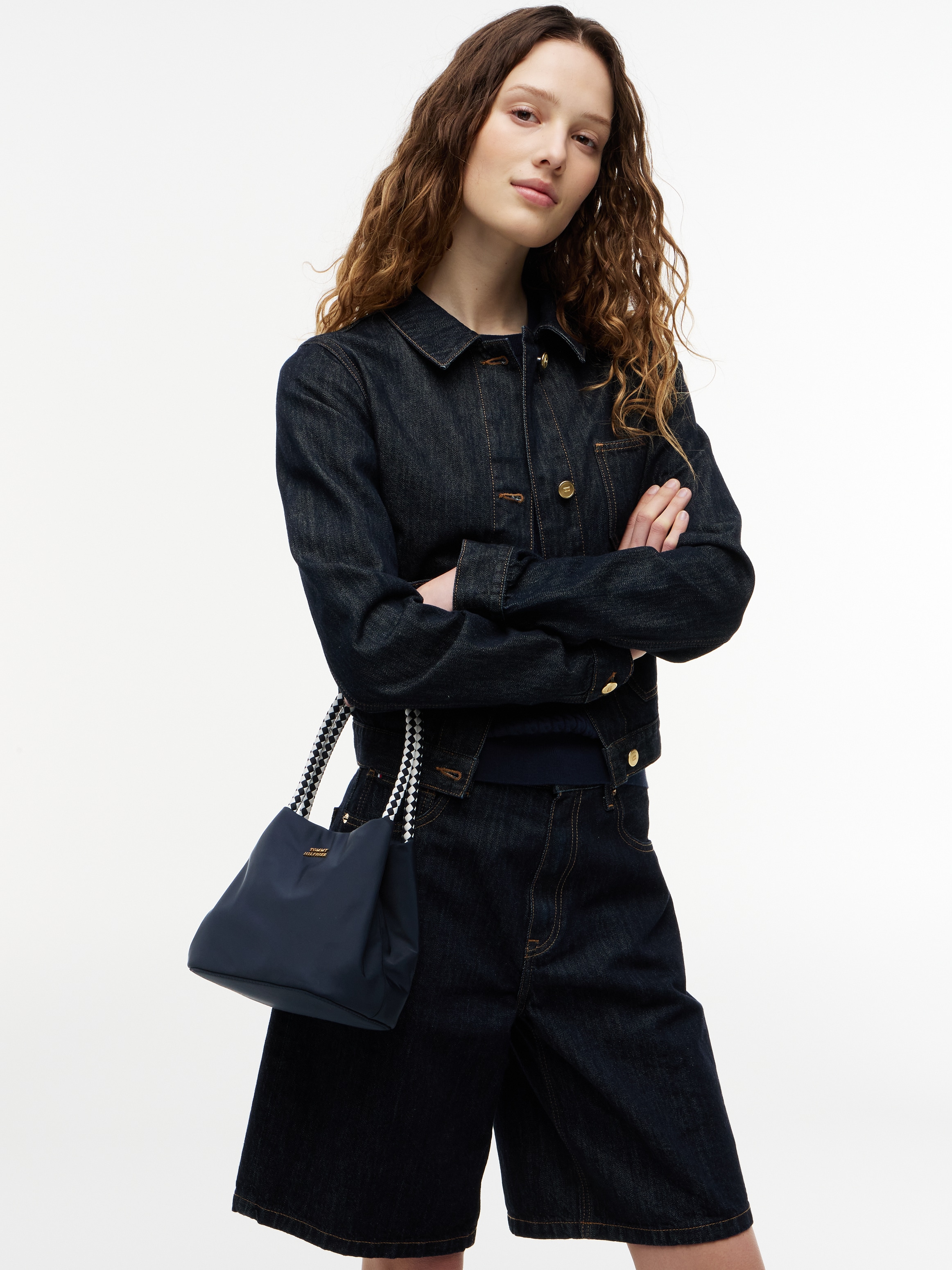 Tommy Hilfiger Handtasche »TH MARINA BUCKET NYLON« Damen Tragetasche, Umhängetasche, Schultertasche mit Logoschriftzug