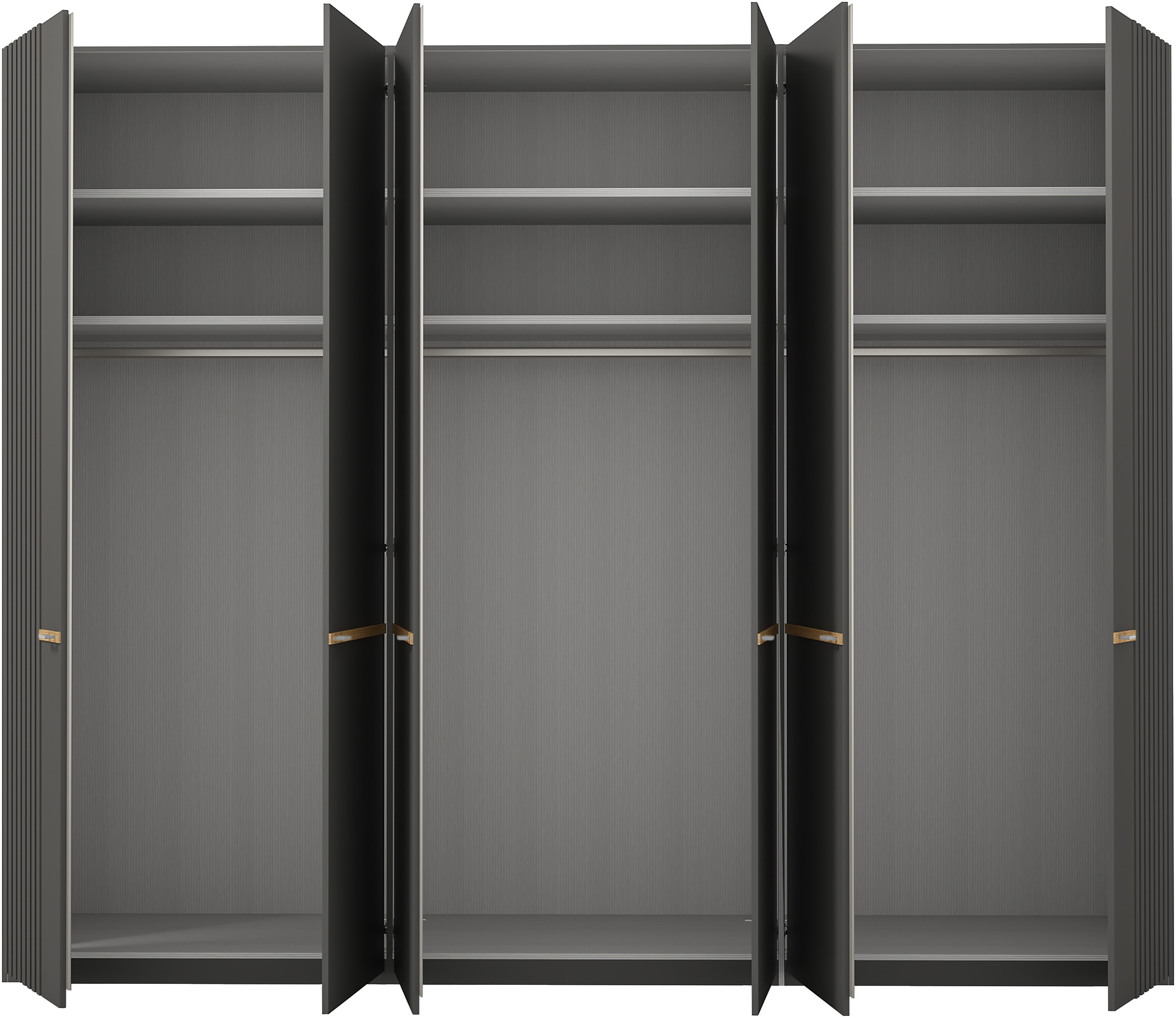 Musterring Drehtürenschrank »Isabelle«, Lamellen in Korpusfarbe, Griffe in silber, versch. Größen und Farben
