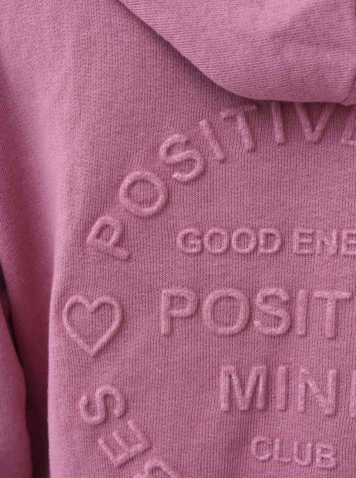 Zwillingsherz Jerseymantel »"Positive Mind"«, mit Kapuze und "Positiv Mind" Schriftzug auf der Rückseite