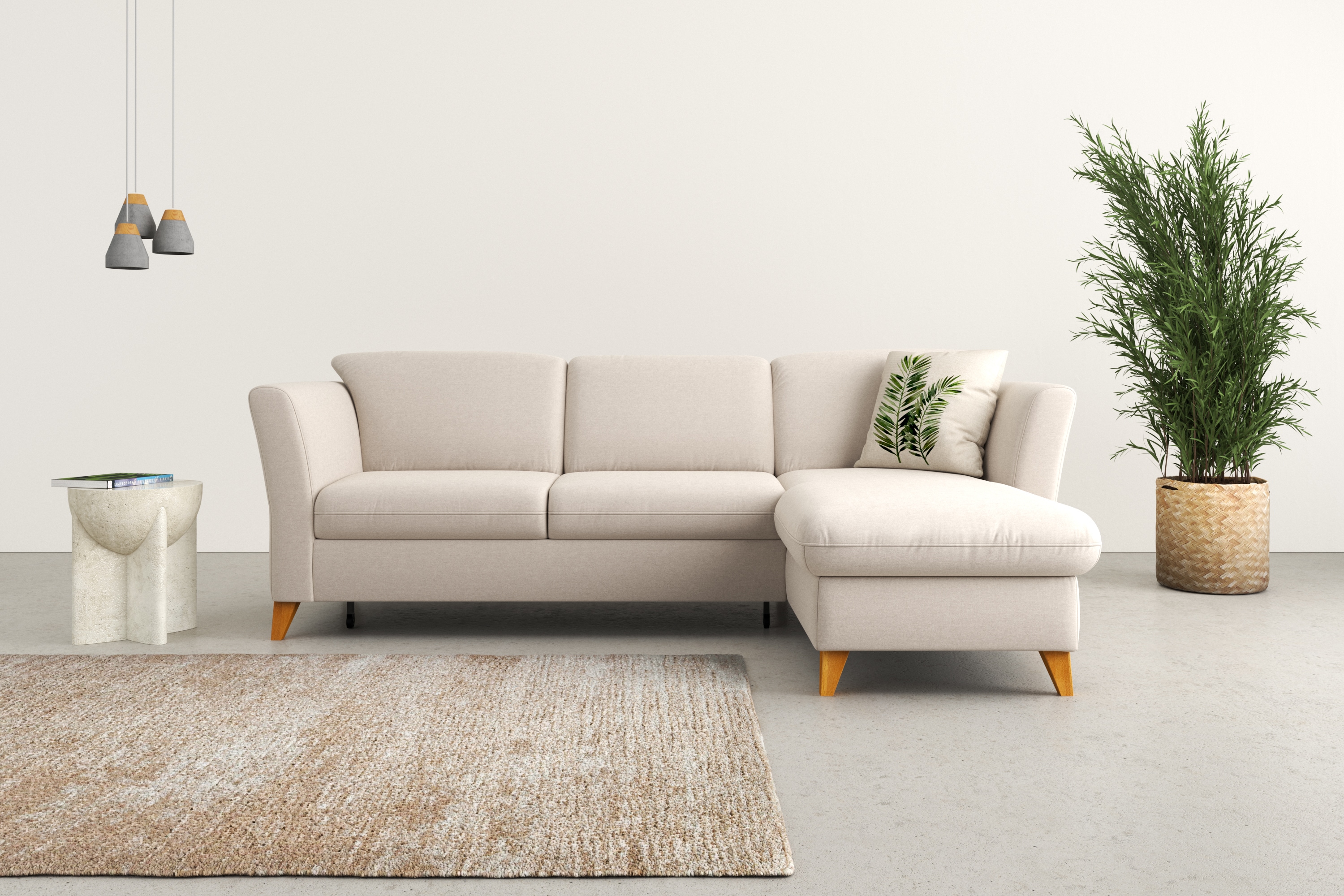 Home affaire Ecksofa "Trelleborg L-Form" Federkern-Polsterung, wahlweise mit Schlaffunktion und Bettkasten