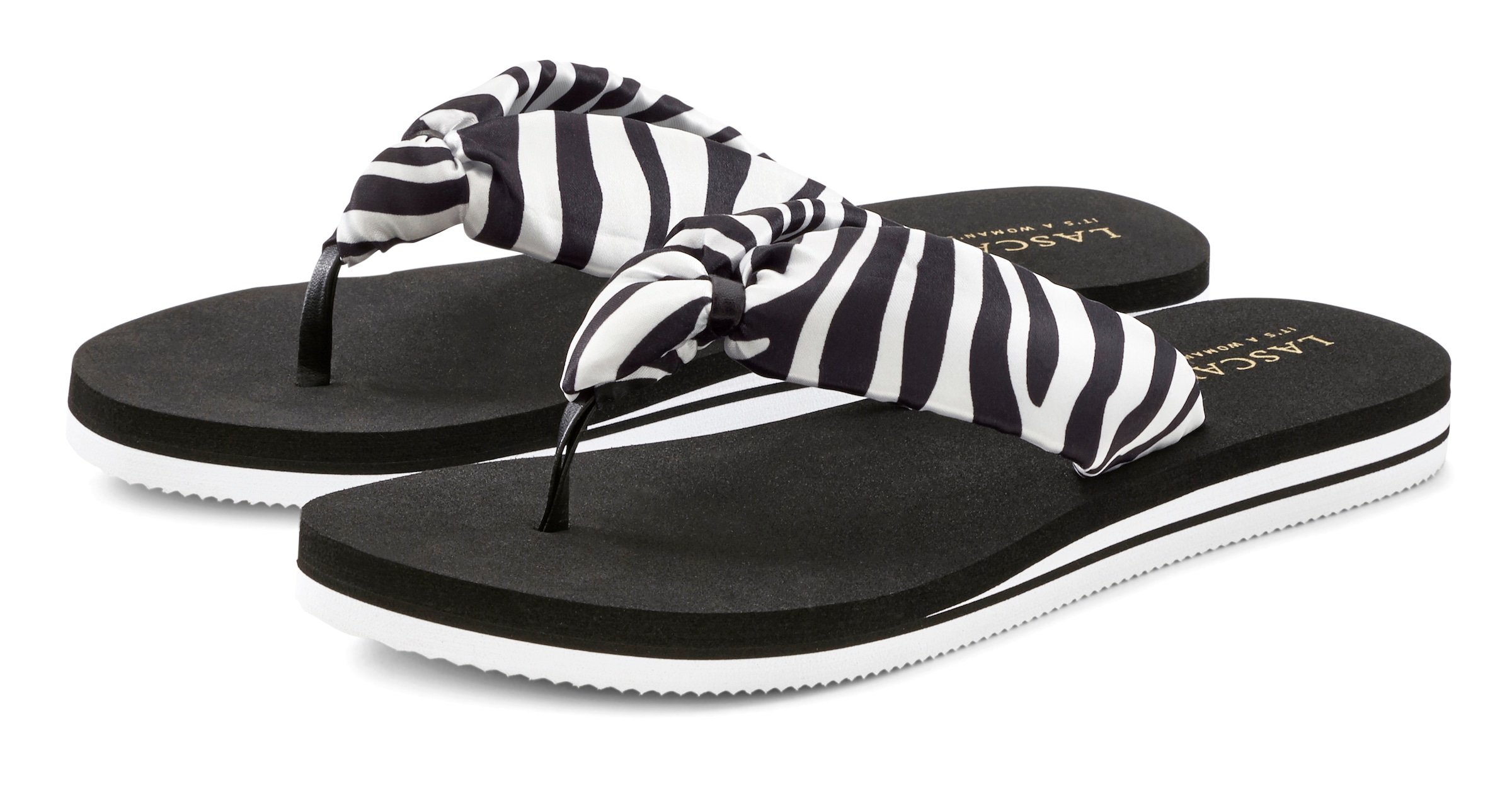 LASCANA Badezehentrenner »Sandale, Badeschuh, Pantolette, Badelatsche, Flip Flop, Sommerschuh,«  Zehentrenner ultraleicht mit softem Band VEGAN