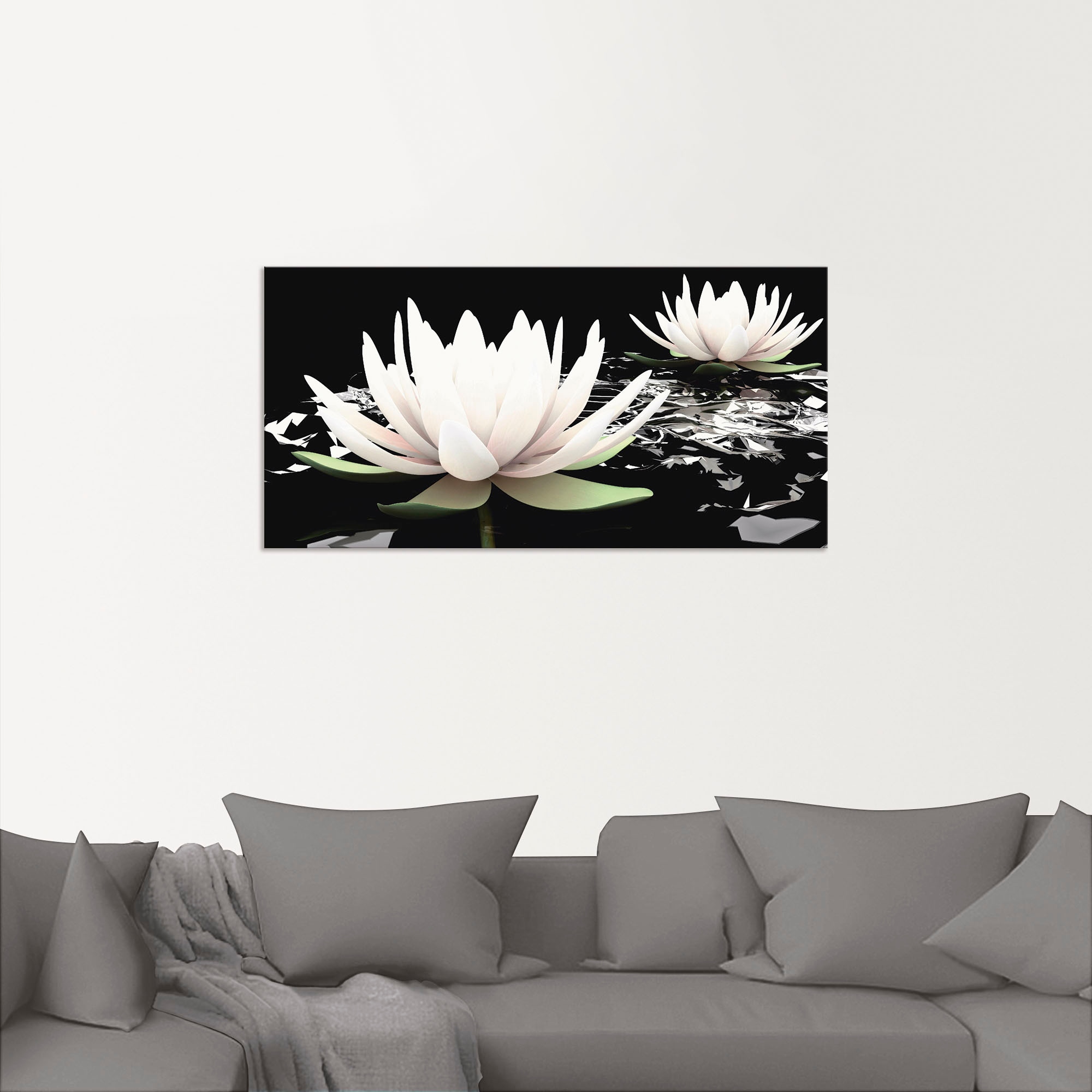 Artland Wandbild »Zwei Lotusblumen auf dem Wasser« Blumen 1 Stk. tlg. als Alubild, Leinwandbild in verschied. Größen