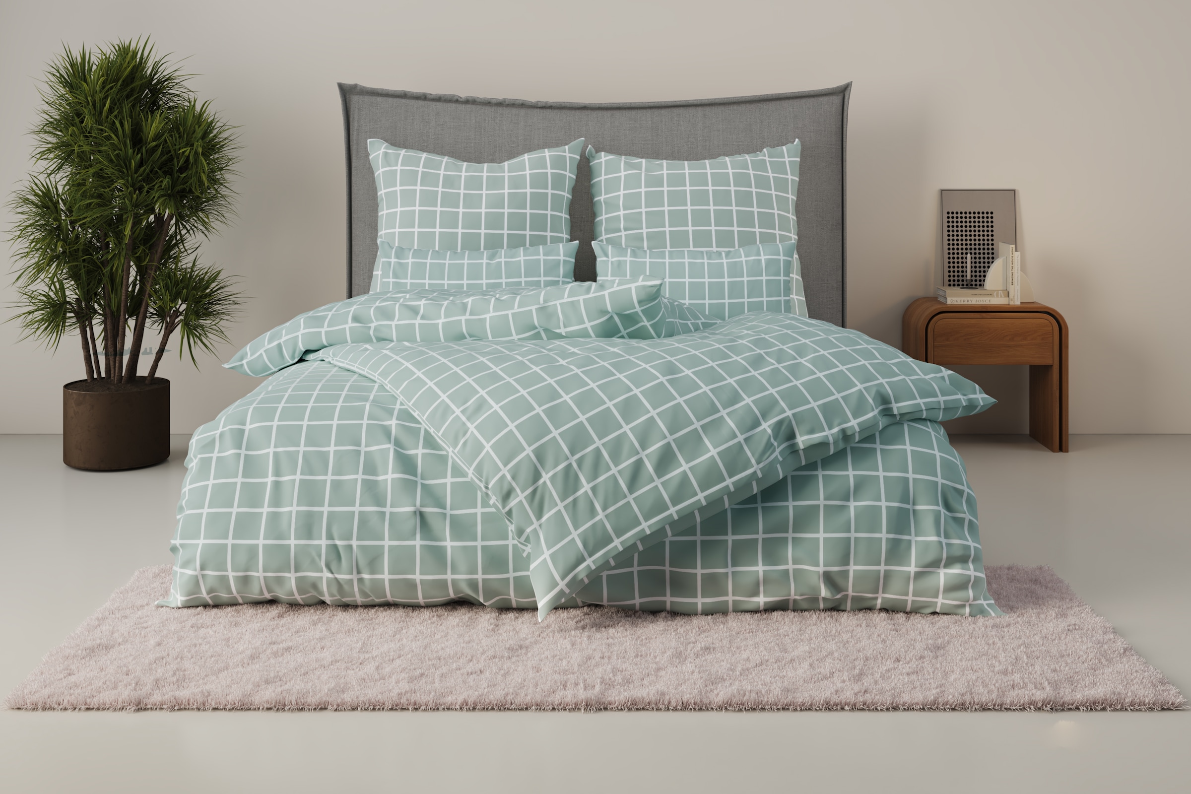 OTTO home »Eemil« 2 Stk. karierte Bettwäsche, 100% Baumwolle, ab Gr. 135x200 cm