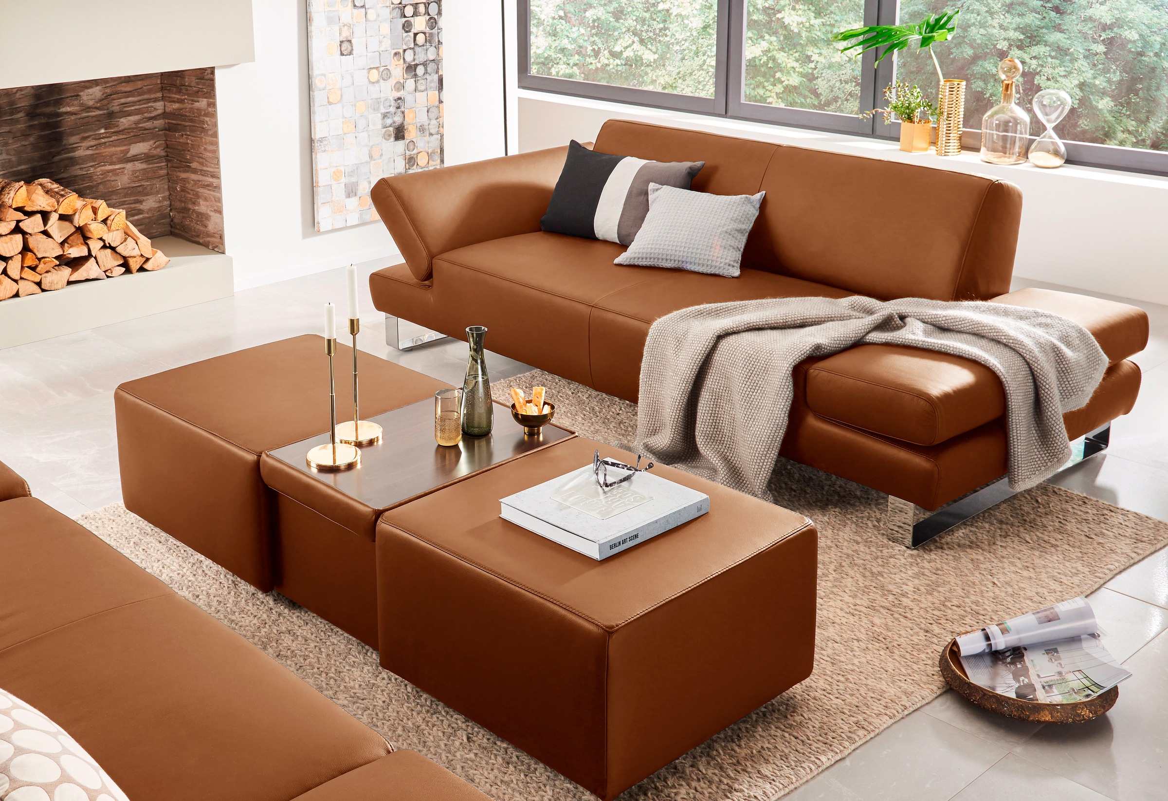 W.SCHILLIG 3-Sitzer »taboo Designsofa mit hohem Sitzkomfort«, mit Übertiefe, inklusive Armlehnenverstellung