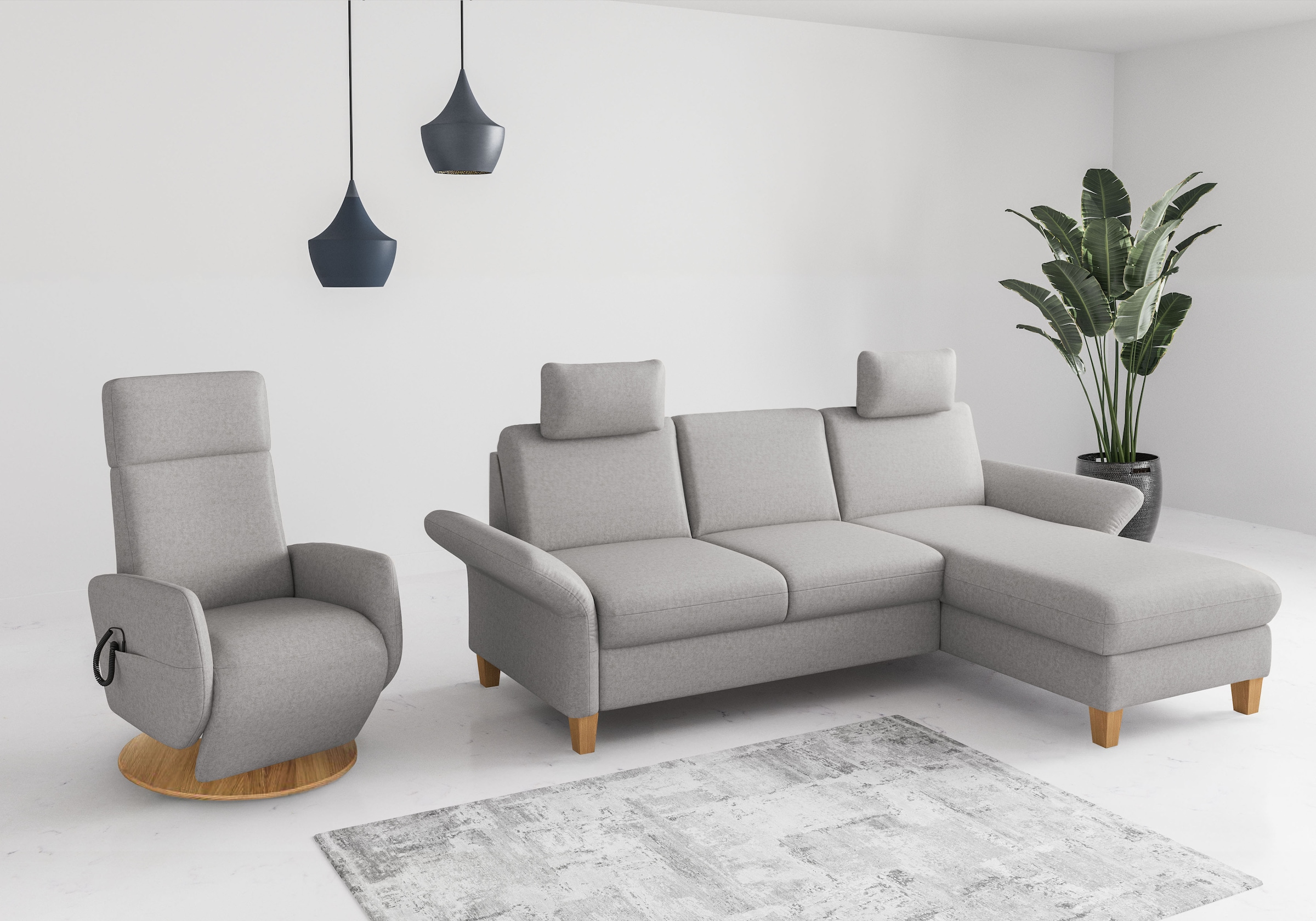 Home affaire Ecksofa »Rochelle, L-Form«, wahlweise mit Armteilverstellung, Bettfunktion und Bettkasten