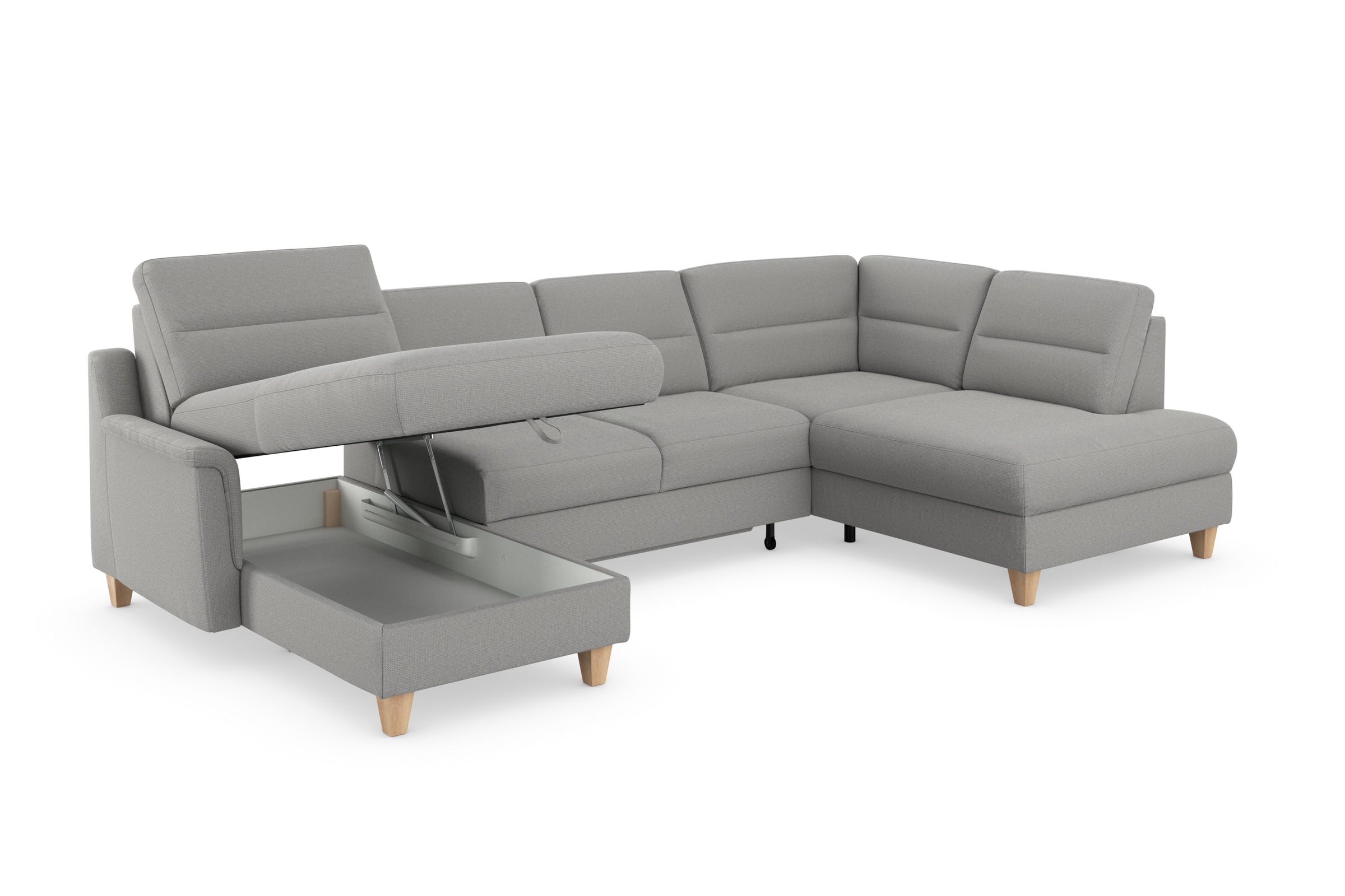 sit&more Wohnlandschaft »Farö U-Form«, inklusive Federkern, wahlweise mit Bettfunktion und Bettkasten