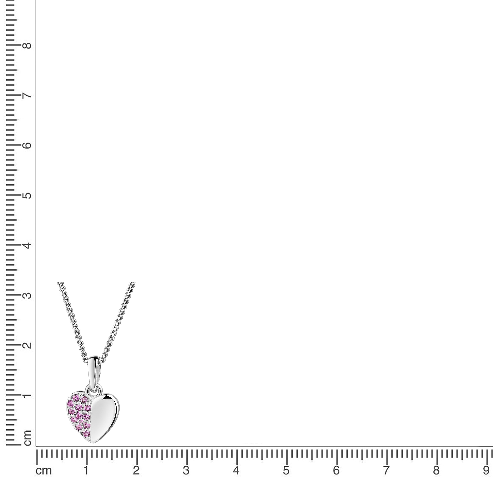 Firetti Kette mit Anhänger »Schmuck Geschenk Silber 925 Halsschmuck Halskette Herz« mit Zirkonia (synth.)