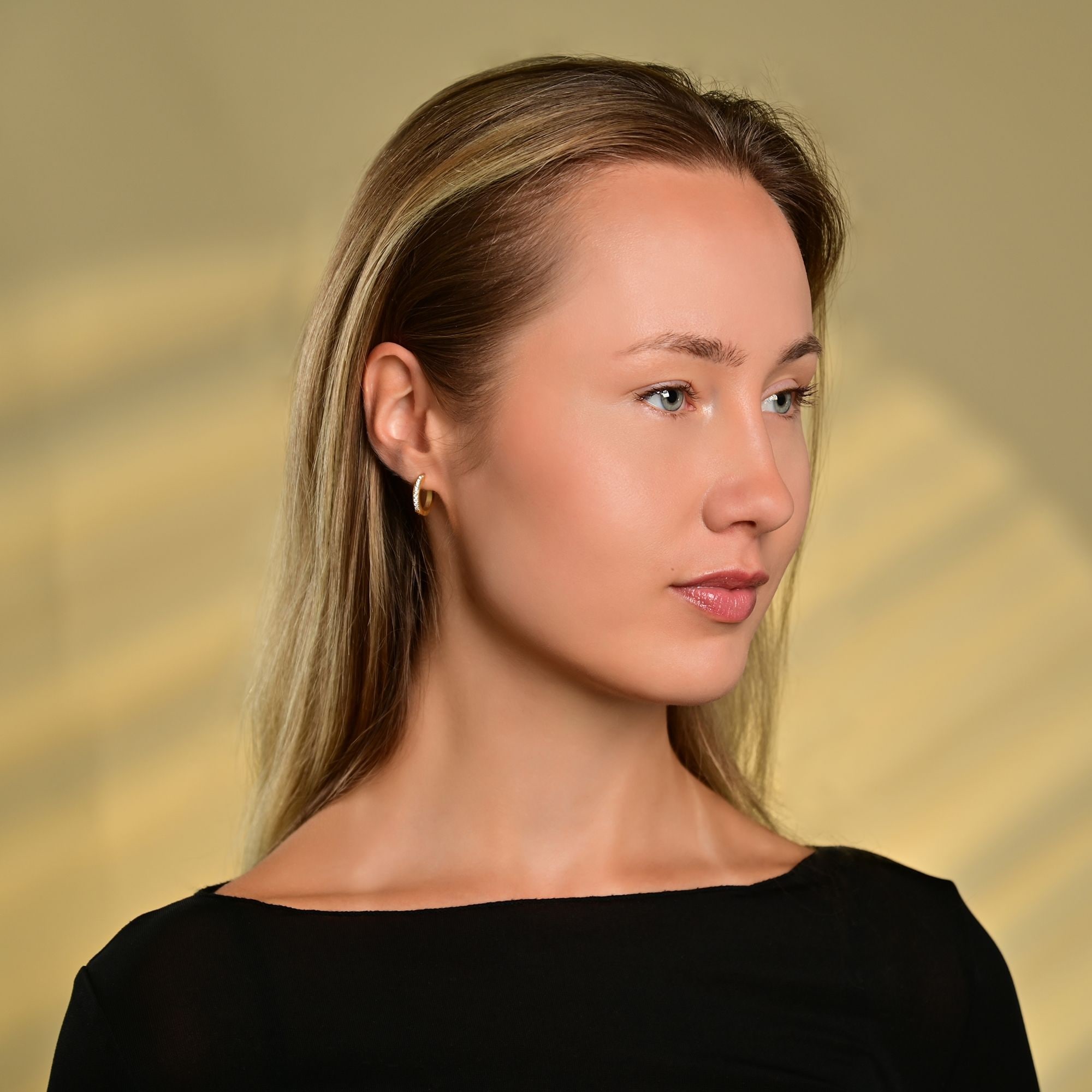 Adelia´s Paar Creolen »Damen Ohrringe ¿ Klappcreole aus Edelstahl mit Strass Steinchen«