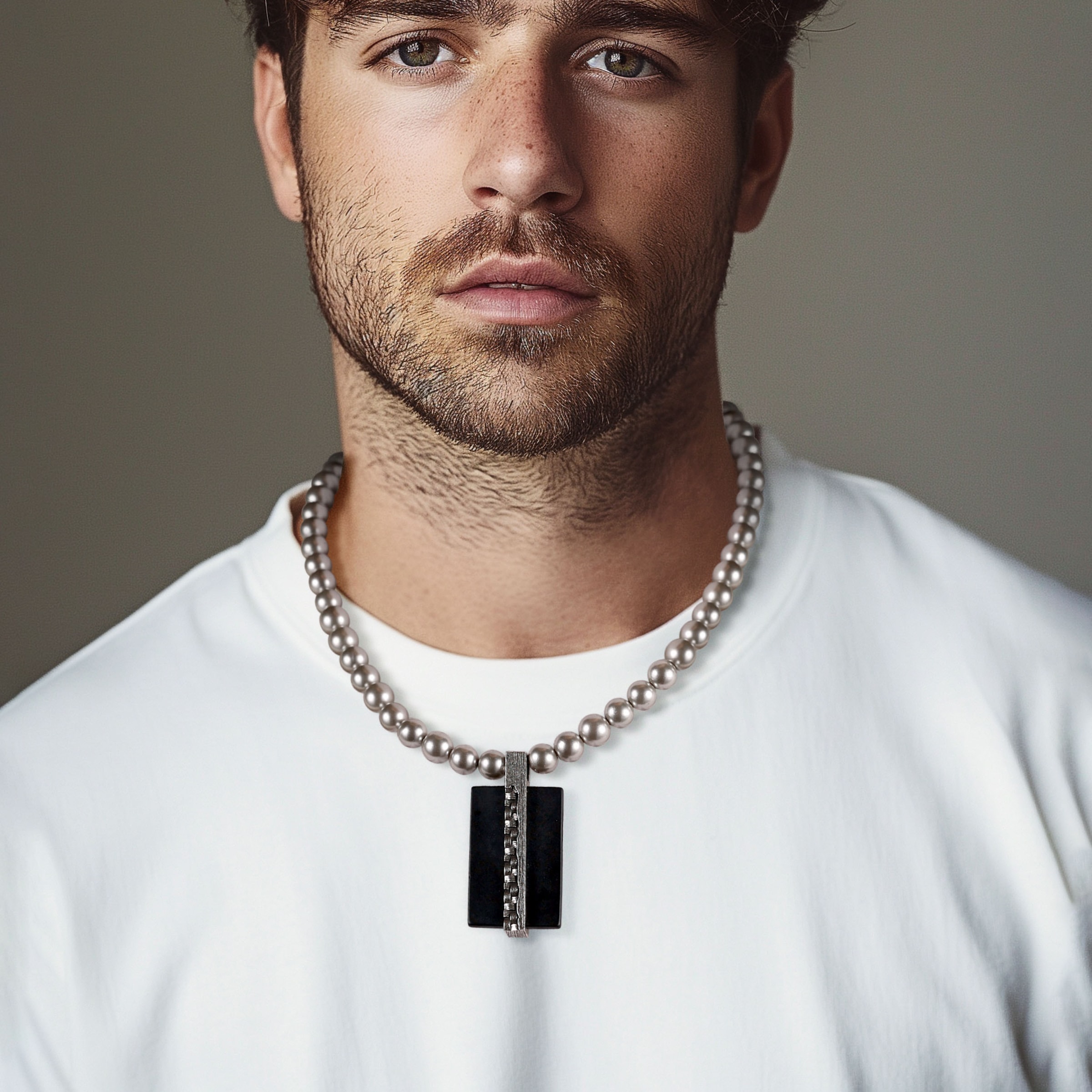Kingka Kette mit Anhänger »Schmuck Geschenk Edelstahl Halsschmuck Halskette, OLN-027SGRBK-PEA«, mit Achat - mit Muschelperle