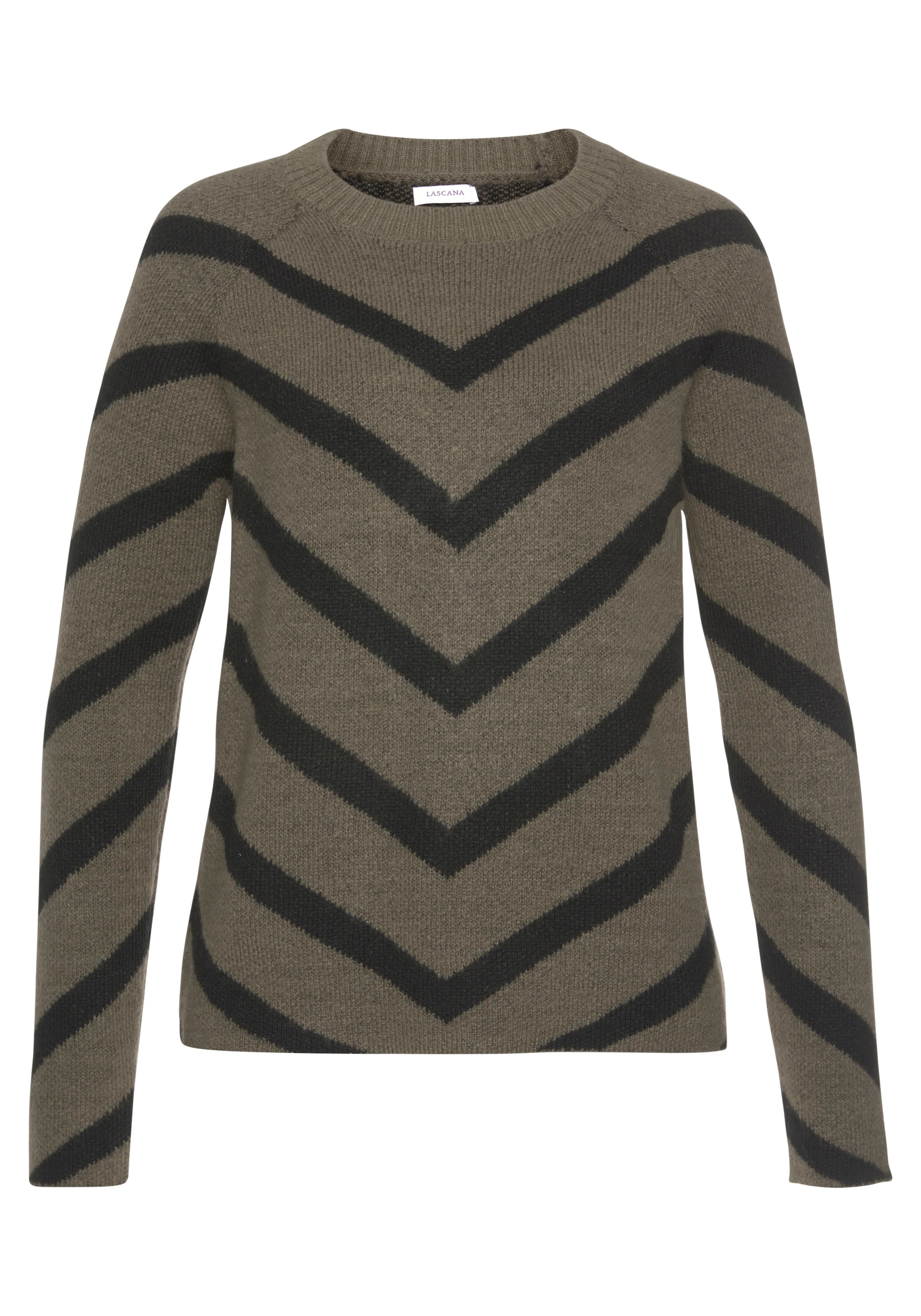 LASCANA Strickpullover, mit eingestrickten Streifen, modischer Damenpullover