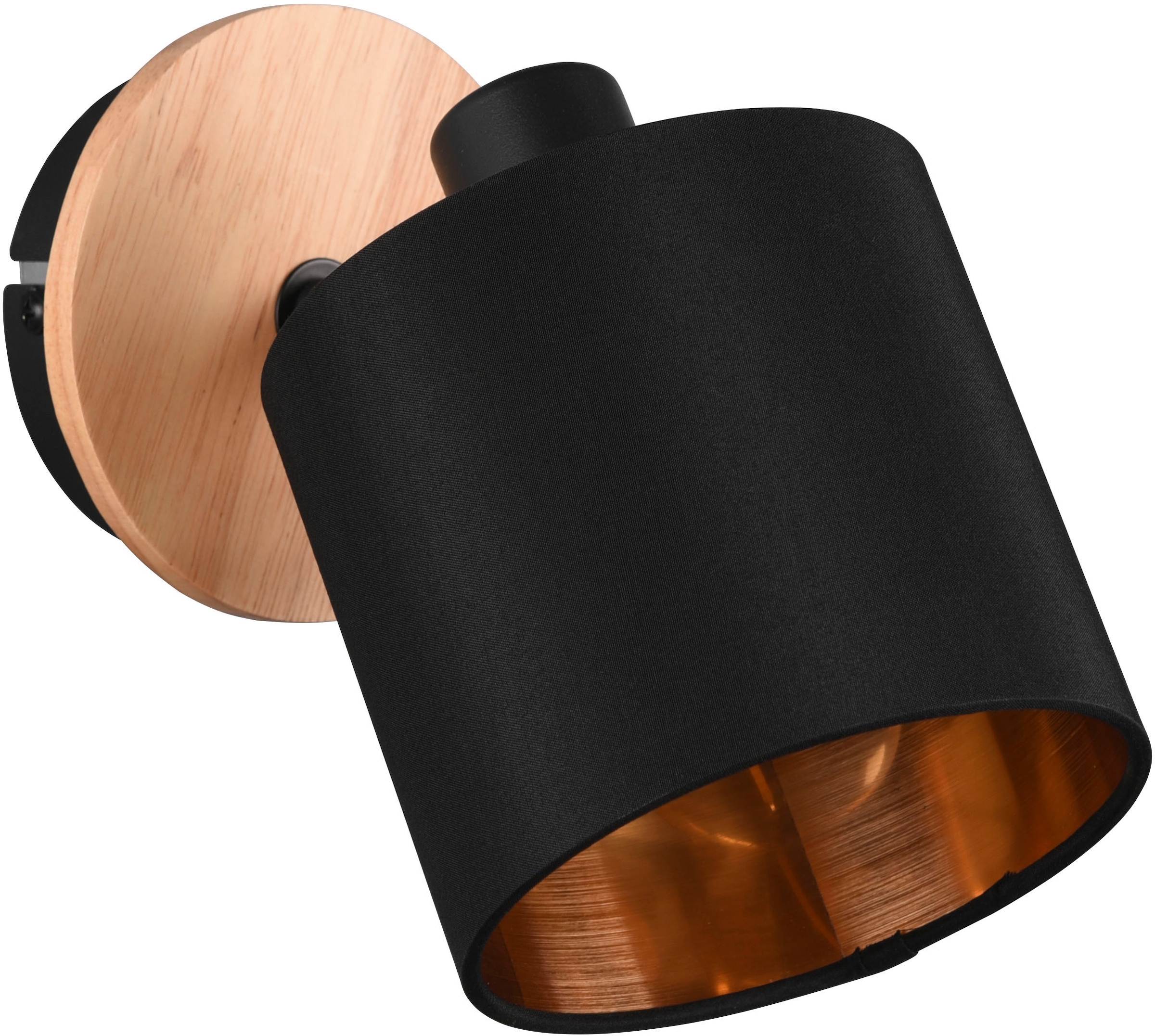 REALITY Leuchten Deckenstrahler »Tommy«, 1 flammig, Leuchtmittel E14 | ohne Leuchtmittel, 1er Spot Holzoptik schwenkbar, Wand-& Deckenmontage exkl 1xE14 max 28W