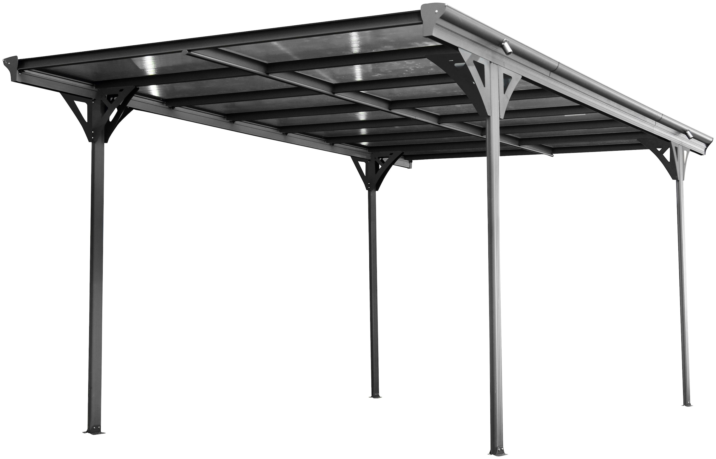 Einzelcarport »Flachdach«, Aluminium, 280 cm, Anthrazit, aus Aluminium, anthrazit