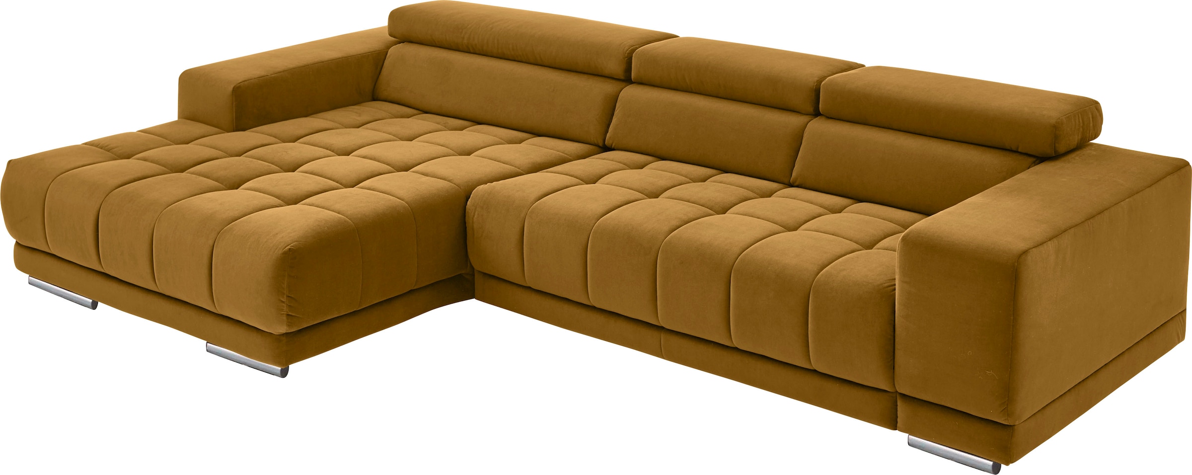 Die PlanBar Ecksofa »MP-IN15053 L-Form extra breiter Schenkel«, mit Kopfteilverstellung, wahlweise mit manueller Vorziehbank