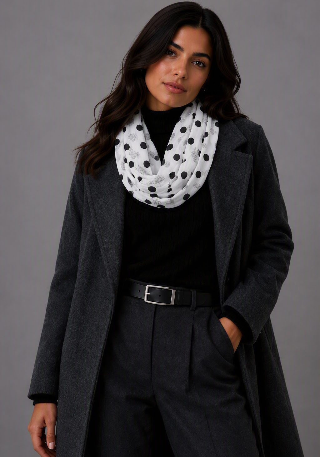 Laura Scott Loop mit gepunktetem und bedrucktem Design, einlagige Webstruktur