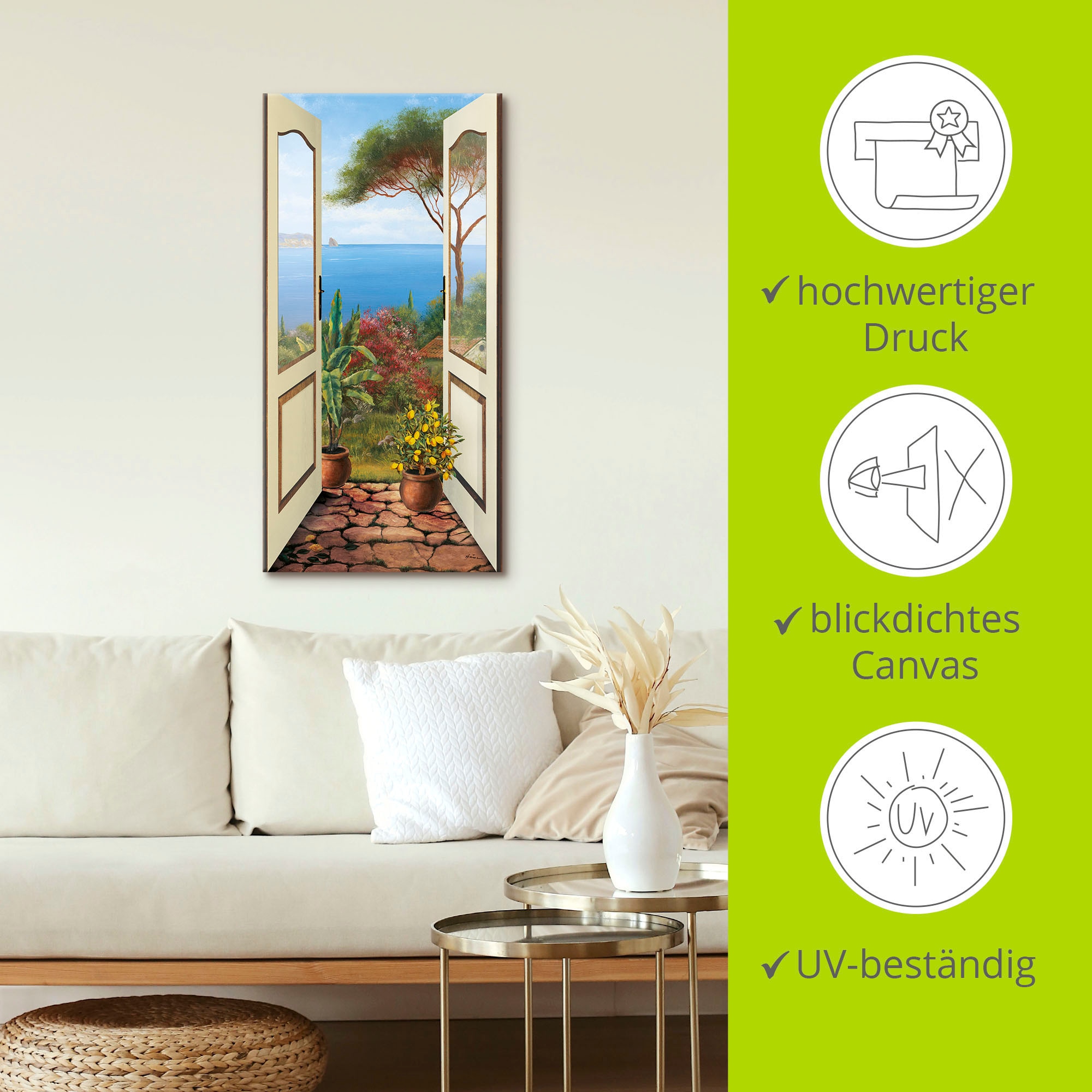 Artland Leinwandbild »Veranda am Meer« Küstenbilder 1 Stk. tlg. auf Holzrahmen gespannt