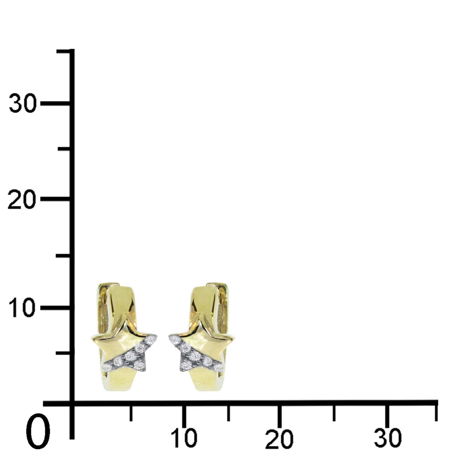 OSTSEE-SCHMUCK Klappcreolen »- Stern - Gold 333/000 - Zirkonia«
