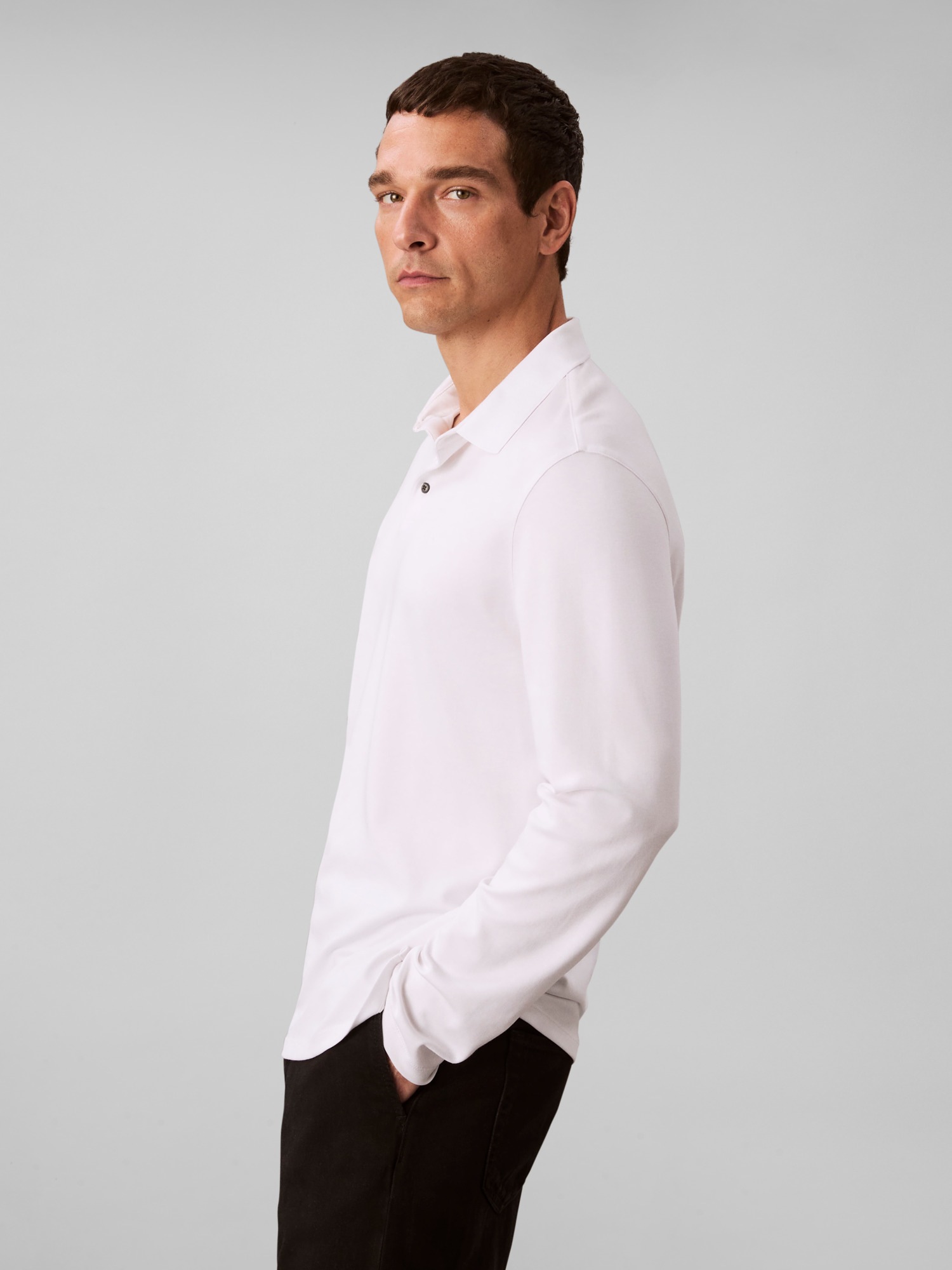 Calvin Klein Langarm-Poloshirt »LS SUPIMA COTTON SOLID POLO«, regular fit mit Rundhalsausschnitt
