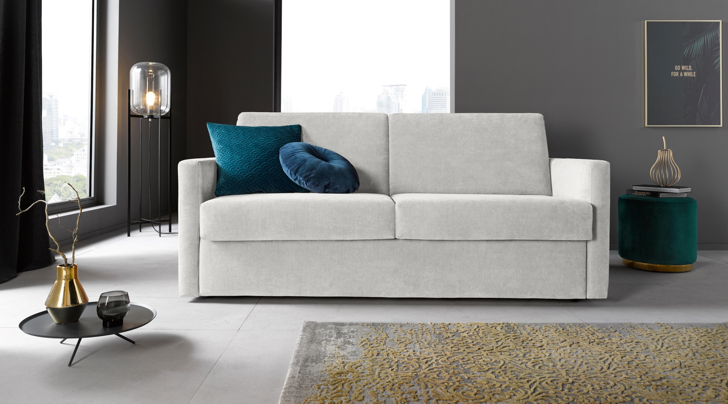 Home affaire Schlafsofa »GOLDPOINT 182cm,  Dauerschläfer, Liegefläche 140/200 cm« 3-Sitzer mit Dauerschläfer-Funktion, Bonell-Federkernmatratze,