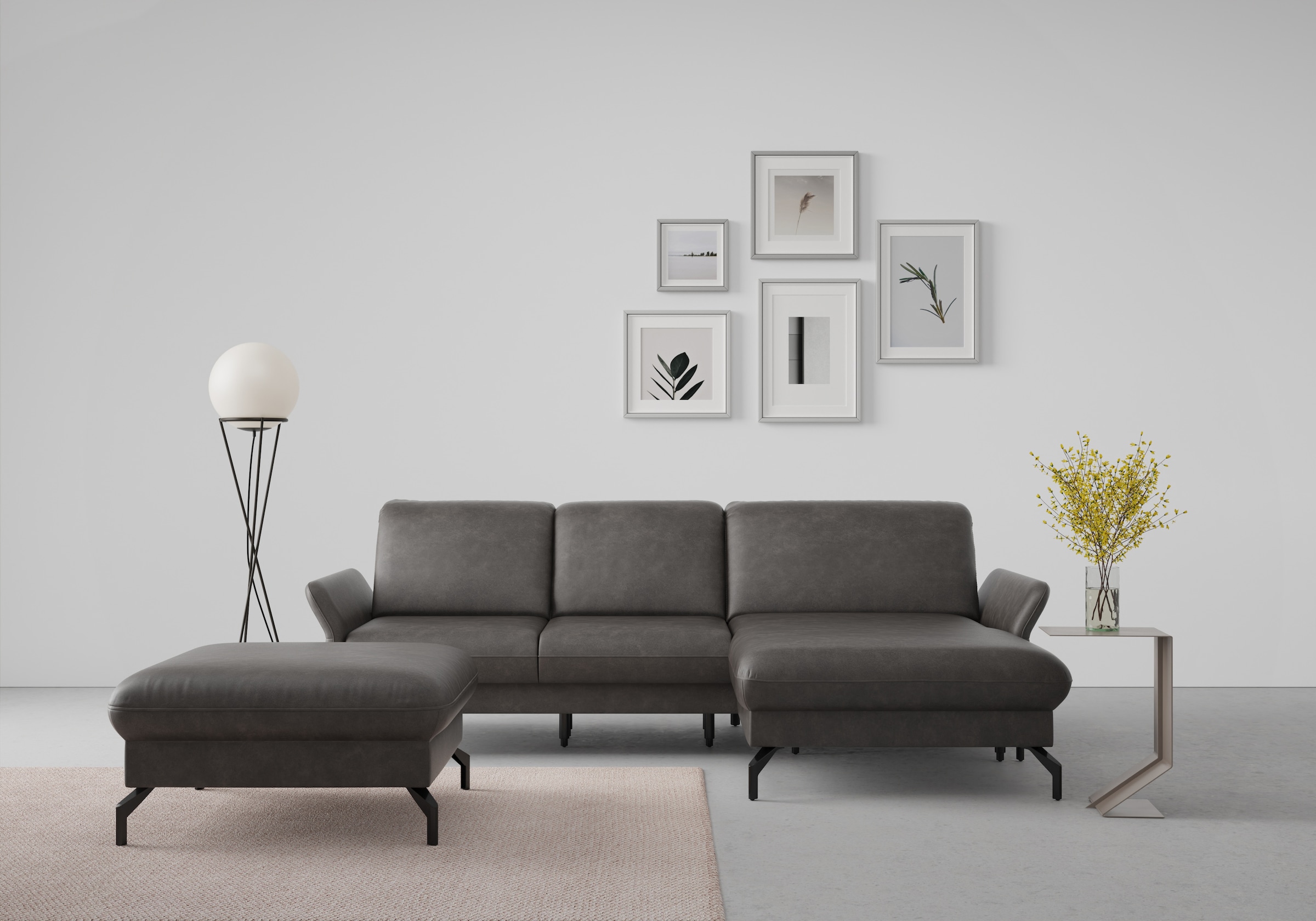 sit&more Ecksofa »Fashion L-Form«, wahlweise mit Kopfteilverstellung und Vorziehsitz, motorisch