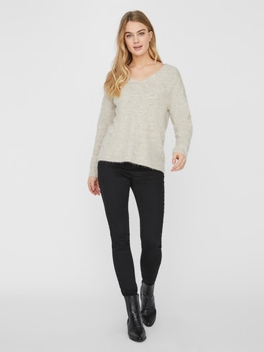 Vero Moda V-Ausschnitt-Pullover »VMCREWLEFILE LS V-NECK BLOUSE NOOS«