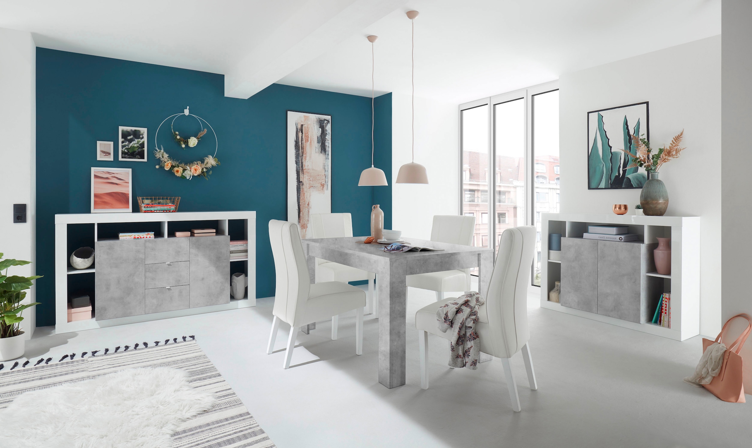 Home affaire Esstisch »Urbino« Breite 137 mit Ansteckplatte